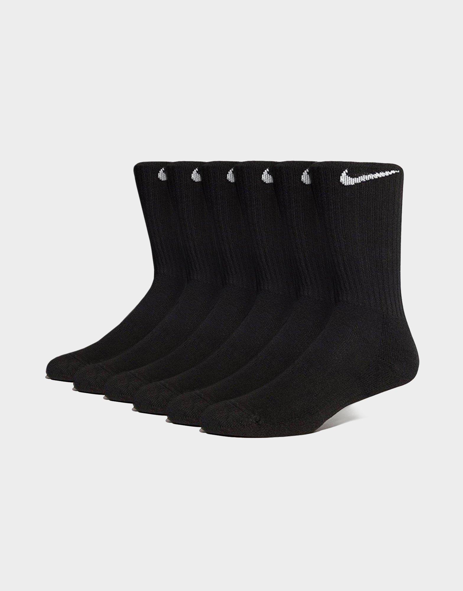 nike cushion crew socks black