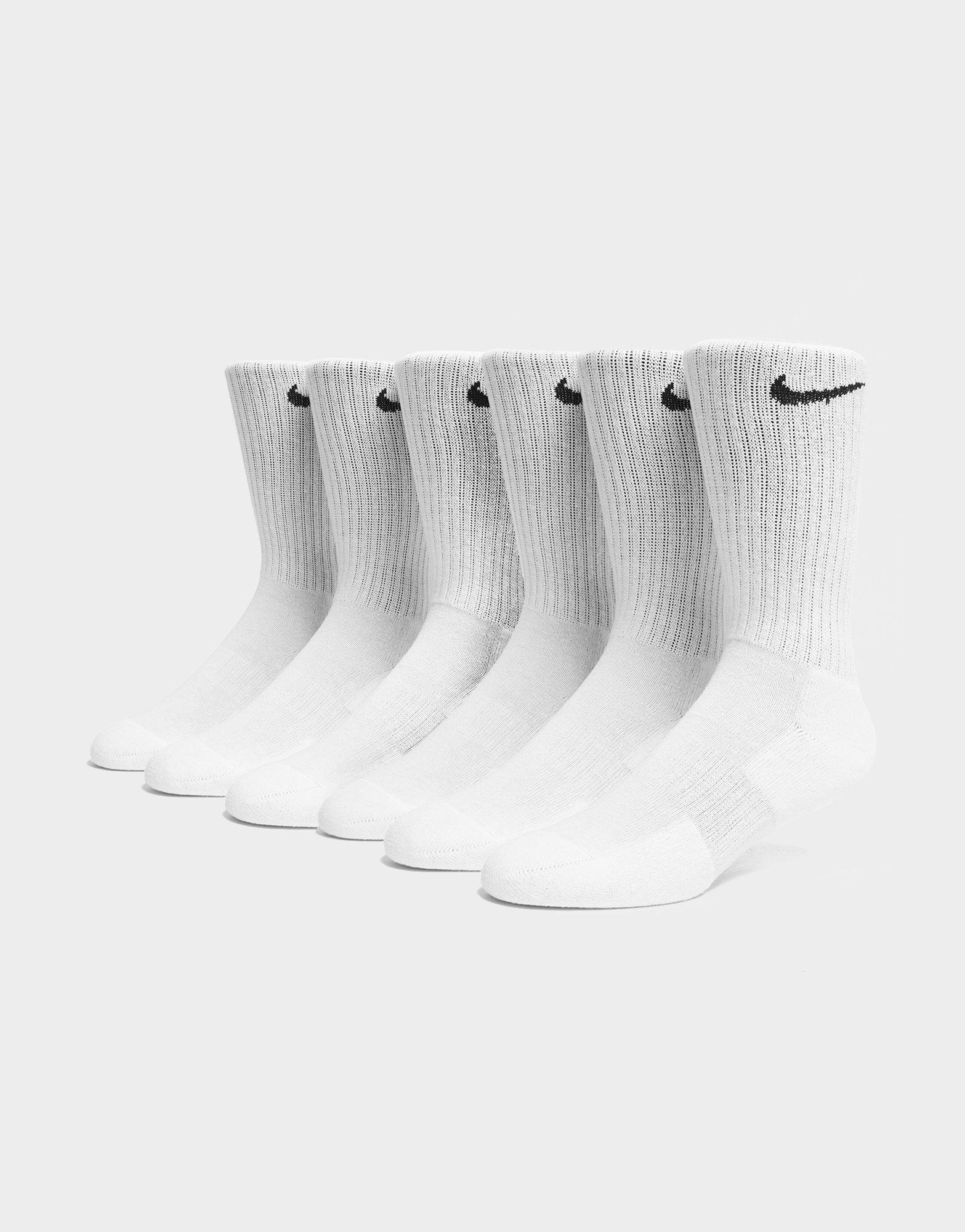 nike socks 6 pack white