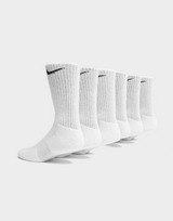 White Nike 6-Pack Everyday Cushioned Training Crew Socks | JD Sports