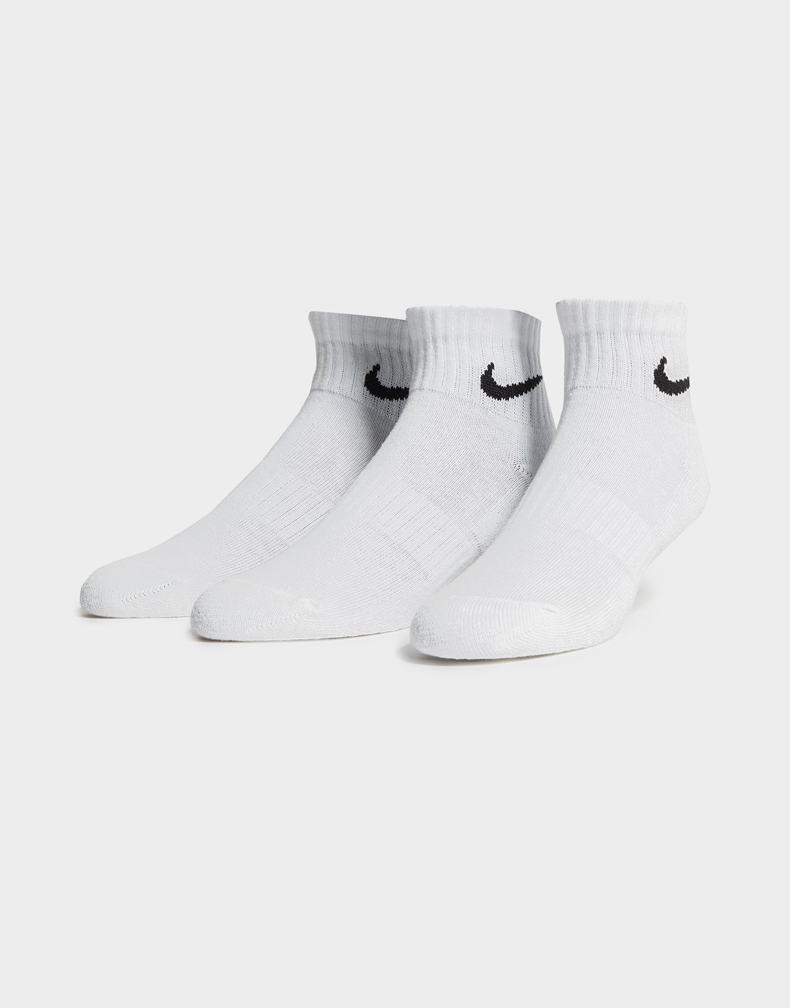 White Nike Everyday Cushioned Training Ankle Socks (3 Pairs) - JD Sports