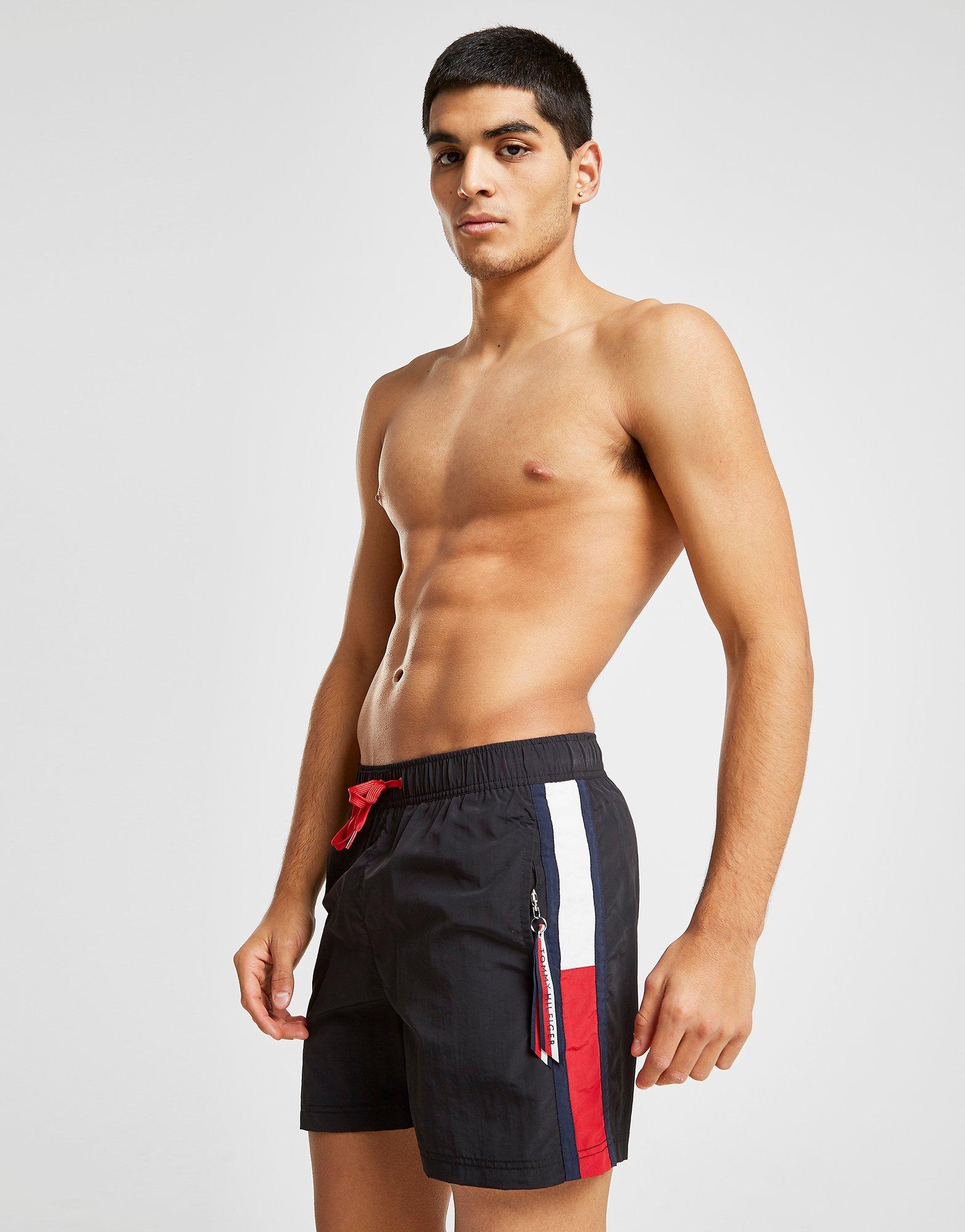 tommy hilfiger solid flag swim shorts