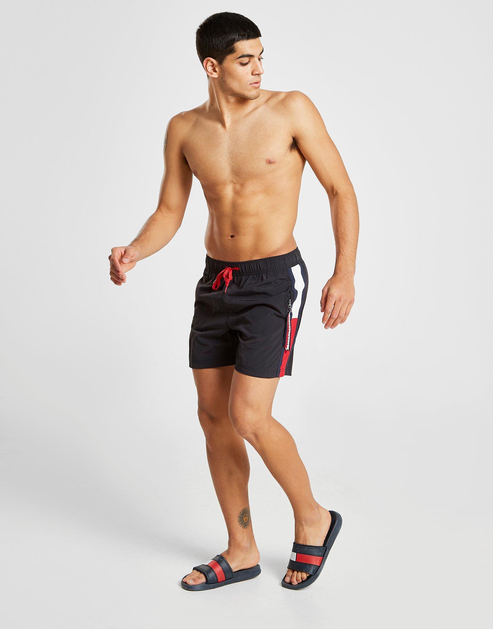 tommy hilfiger solid flag swim shorts