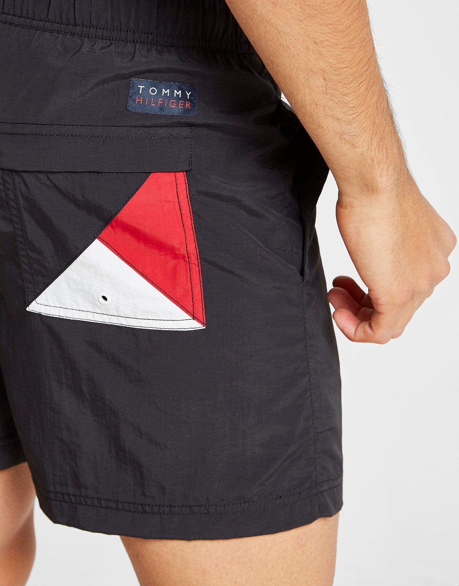 tommy hilfiger solid flag swim shorts