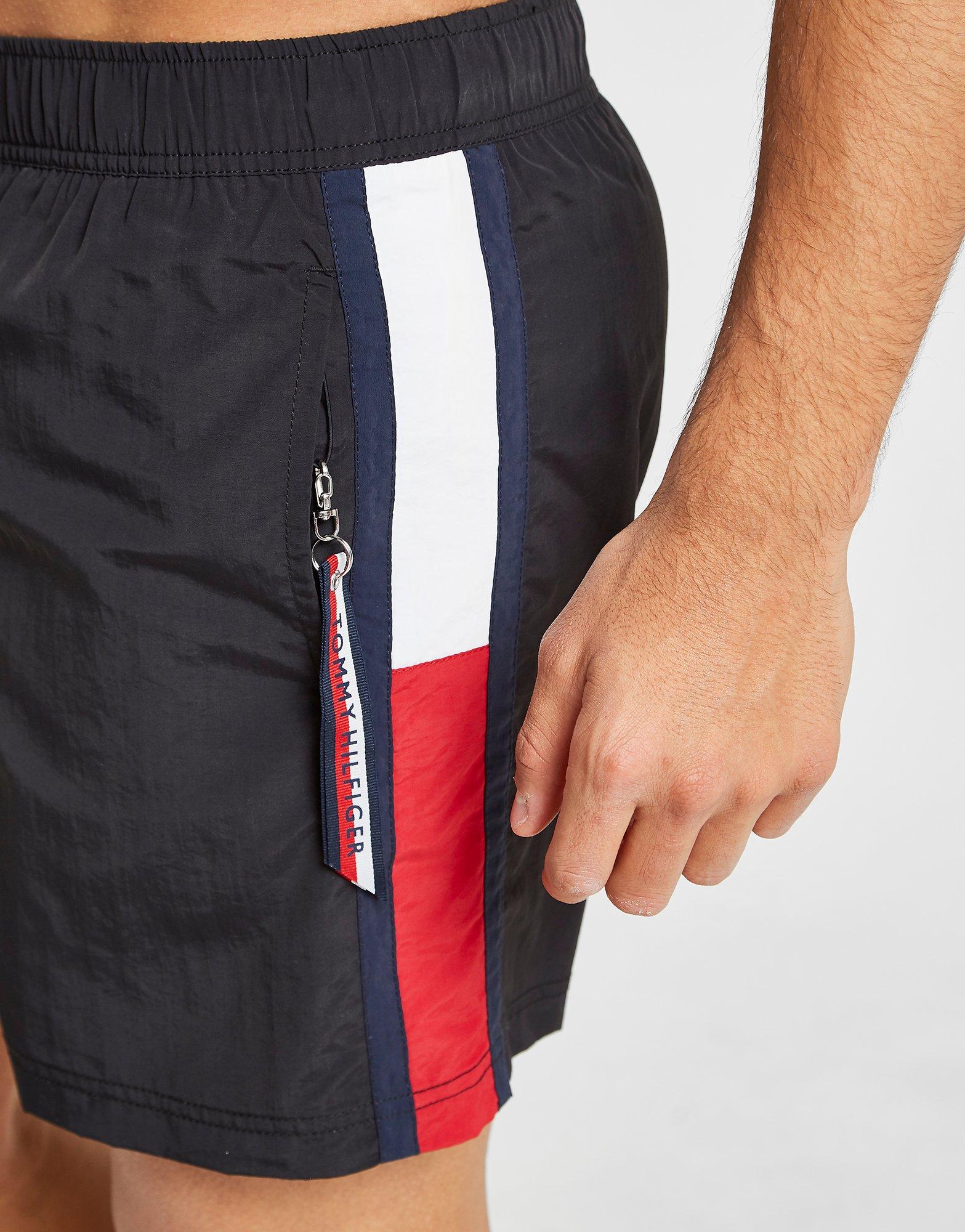 tommy hilfiger solid flag swim shorts