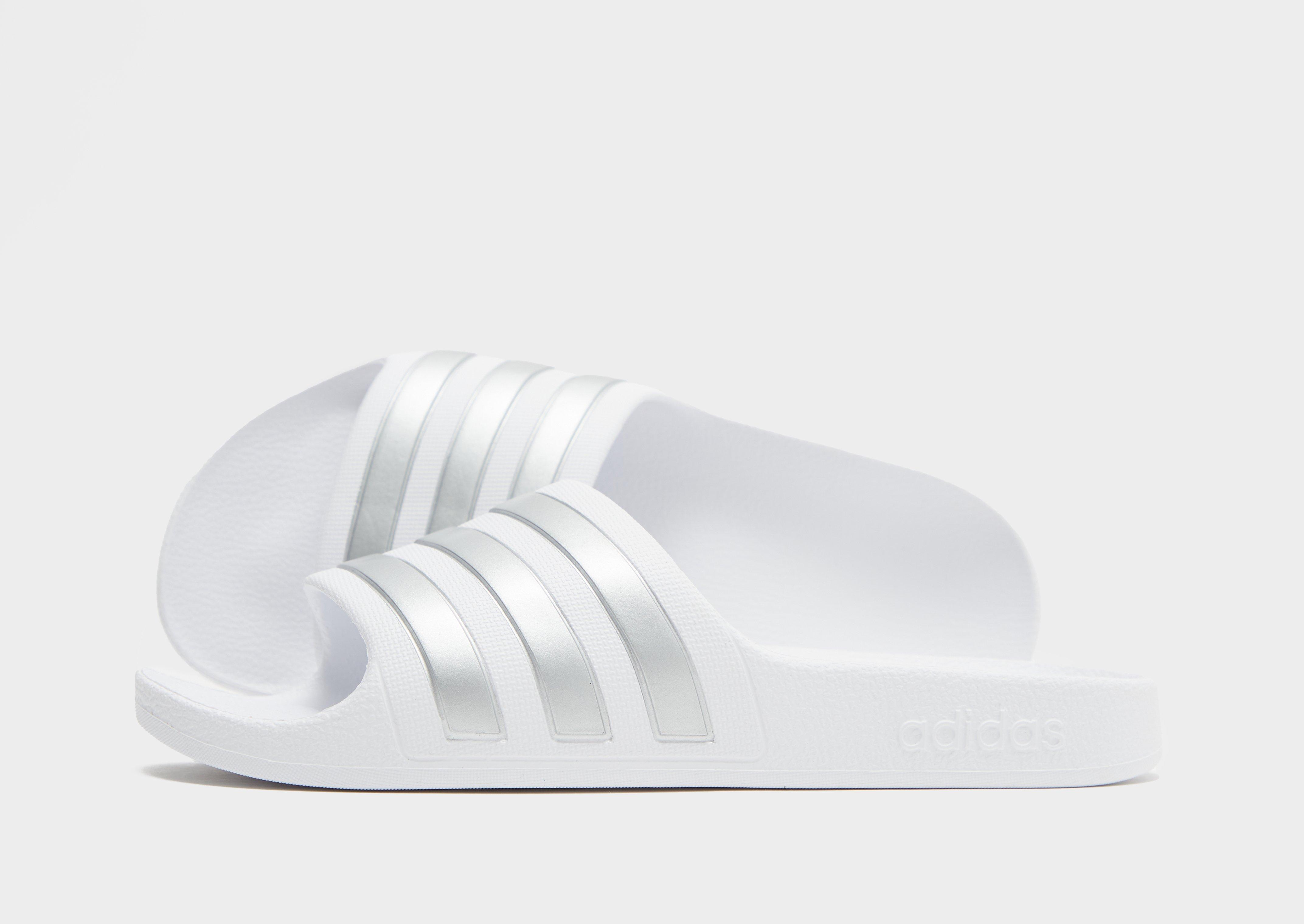 white adidas slides
