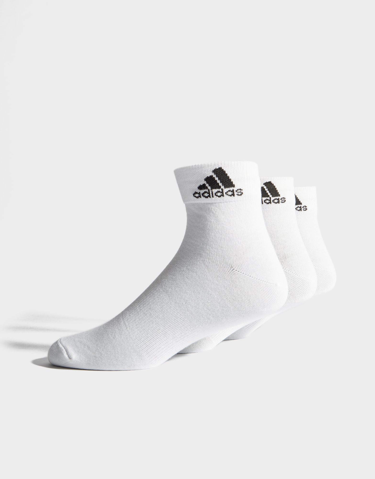 White adidas 3 Pack Sport Quarter Socks | JD Sports UK