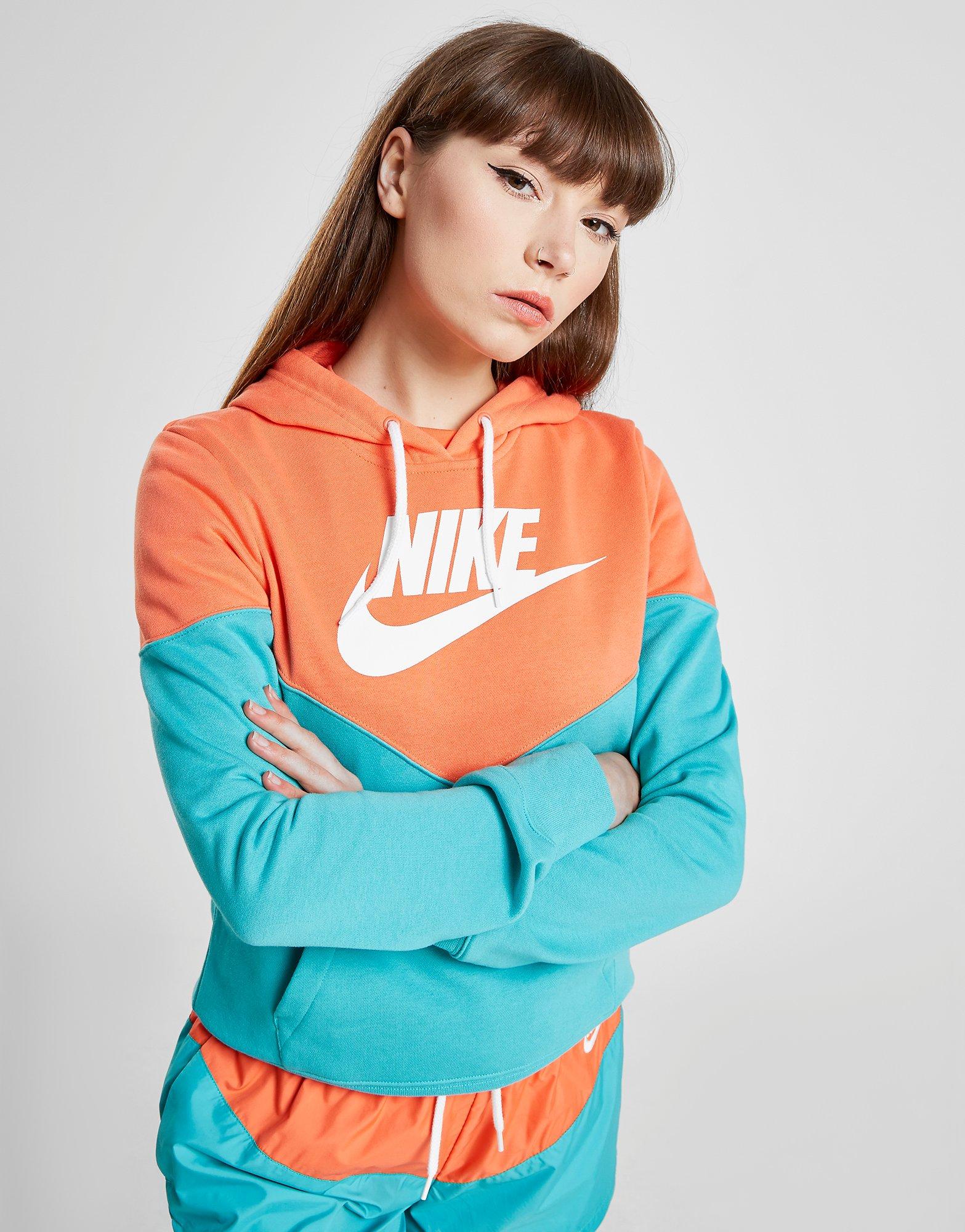 nike heritage colour block overhead hoodie