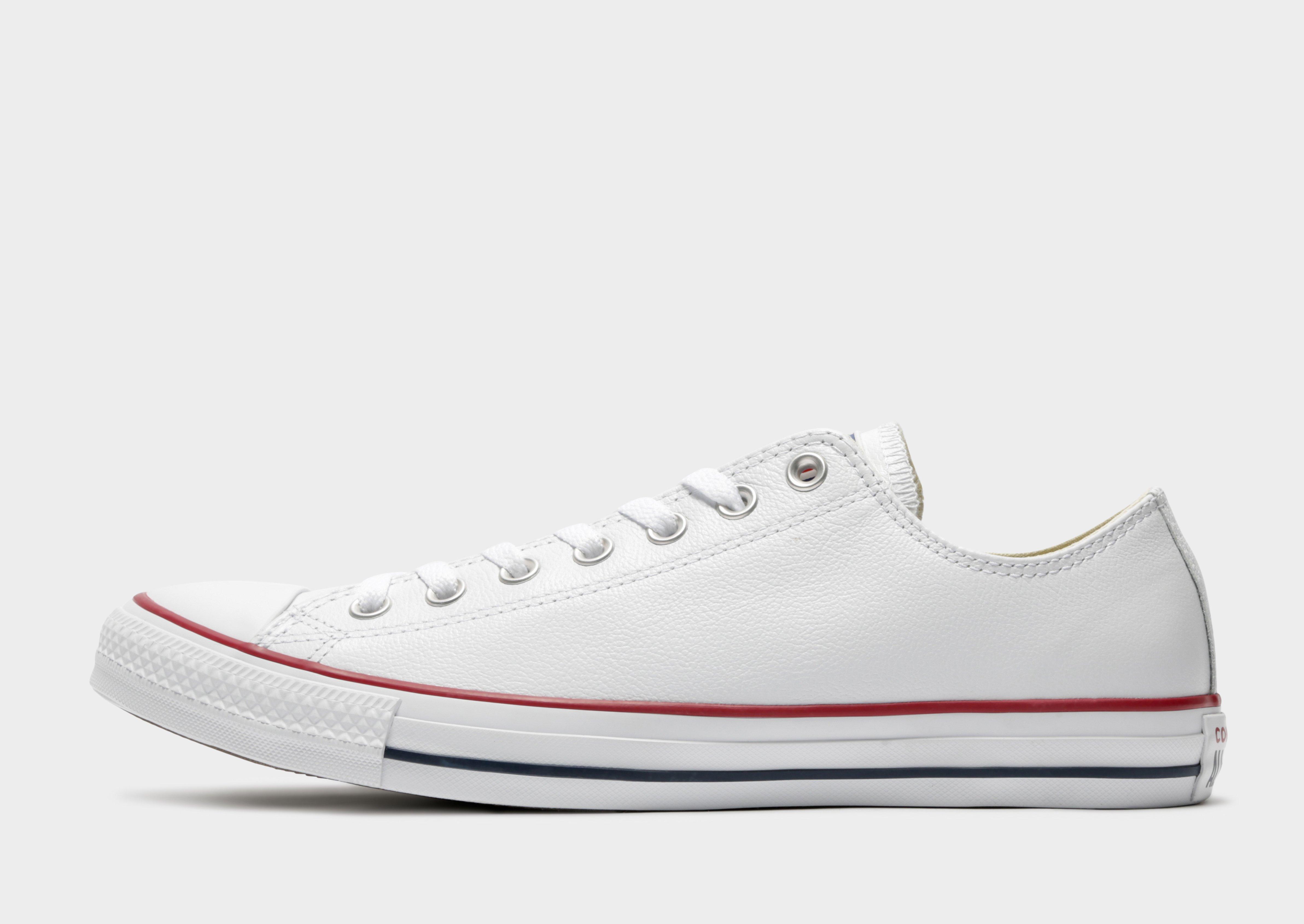 converse all white leather low