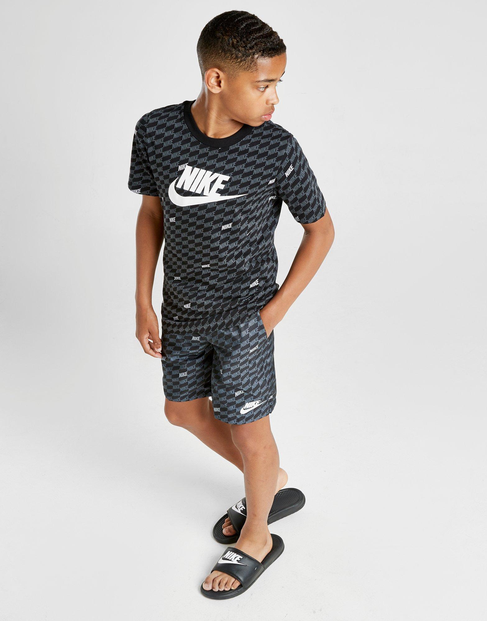 nike hybrid all over print swim shorts