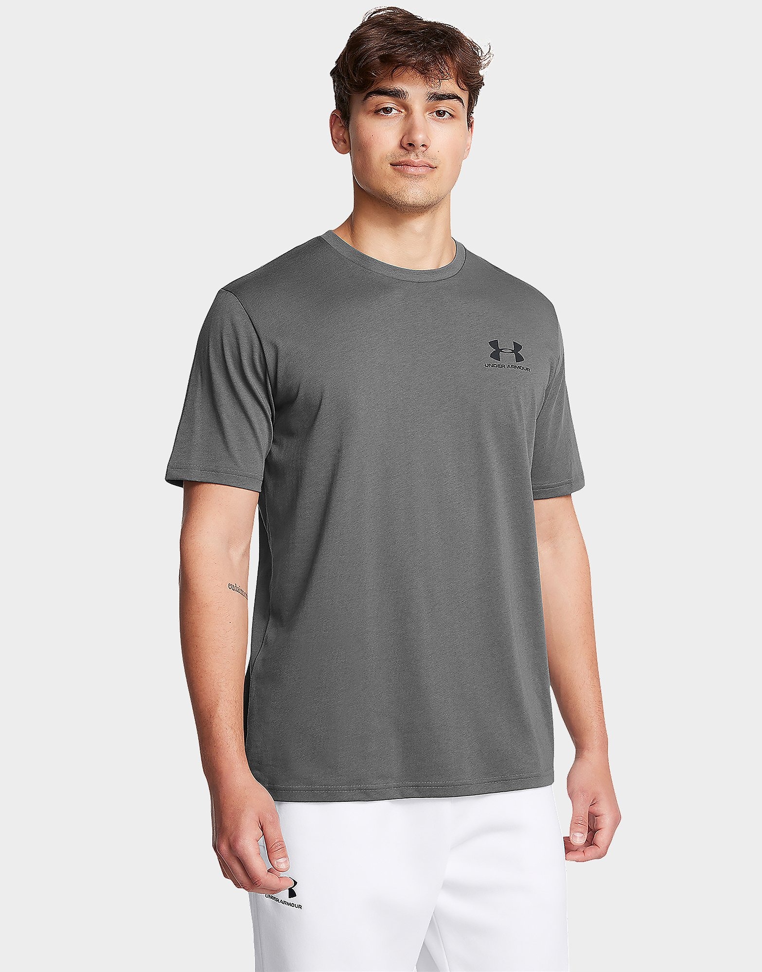 Grey Under Armour Sportstyle Left Chest T-Shirt | JD Sports UK