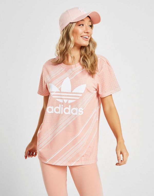 adidas Originals All Over Print Trefoil Boyfriend T Shirt adidas Originals All Over Print Trefoil Boyfriend T Shirt