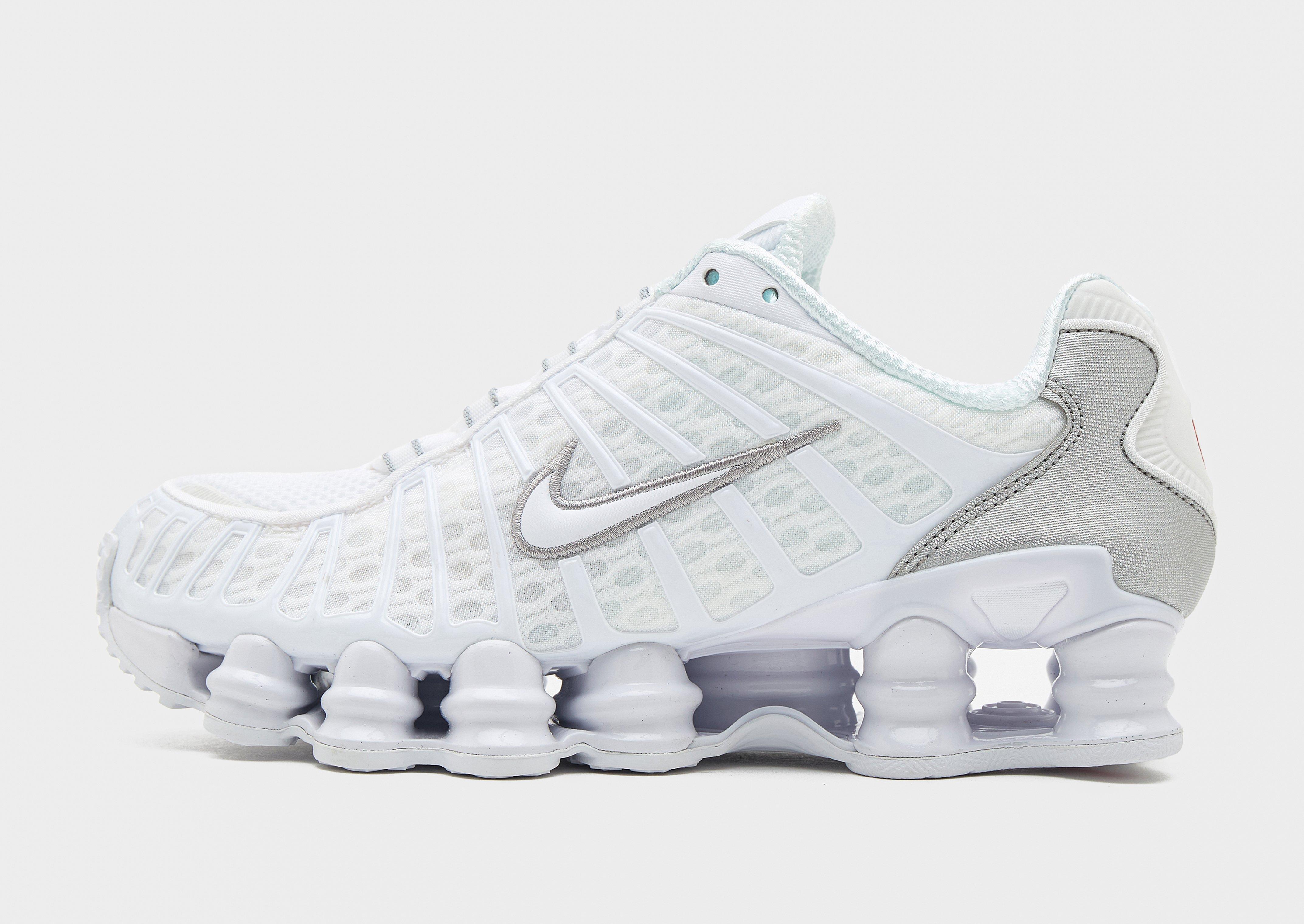 womens all white nike shox