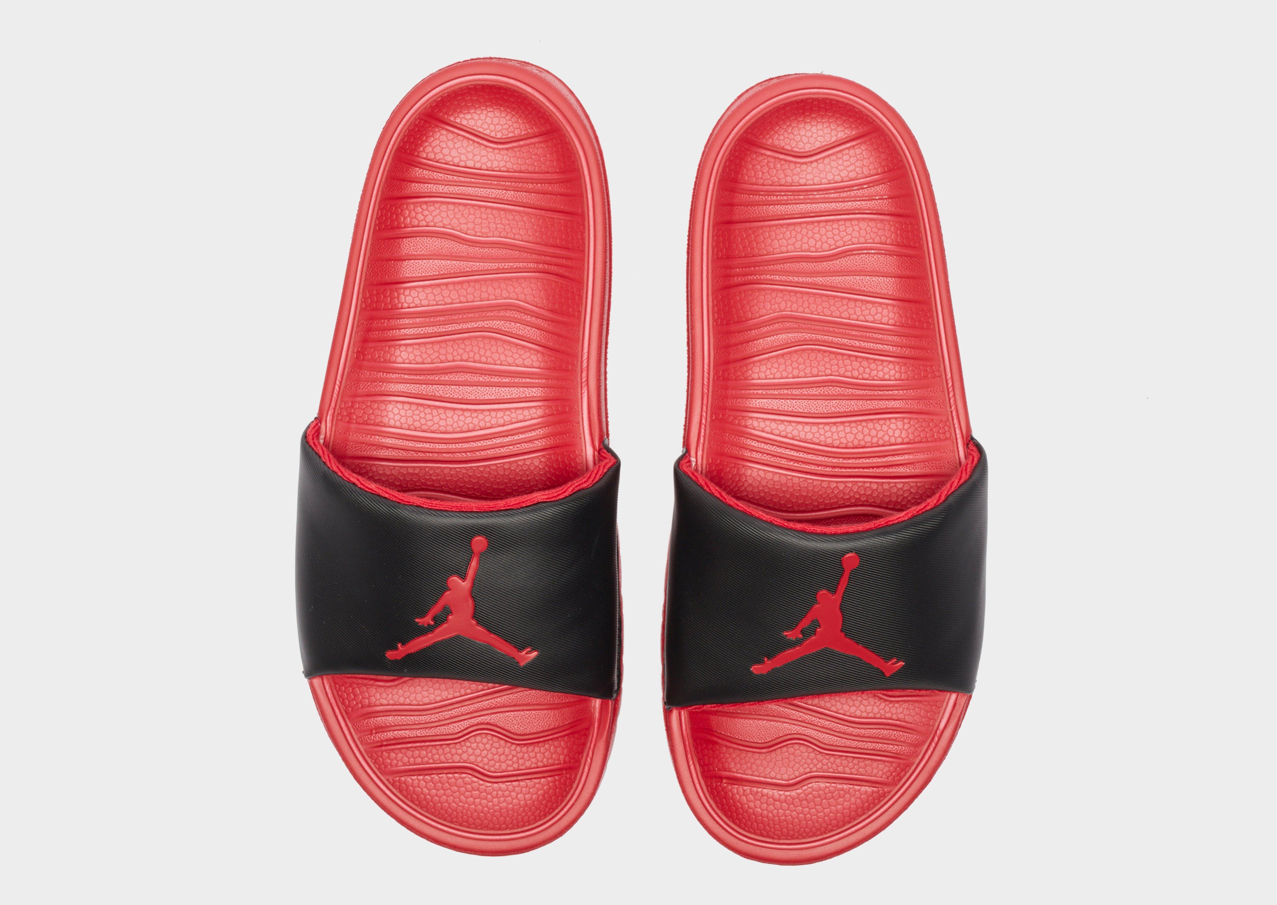 red jordan slides