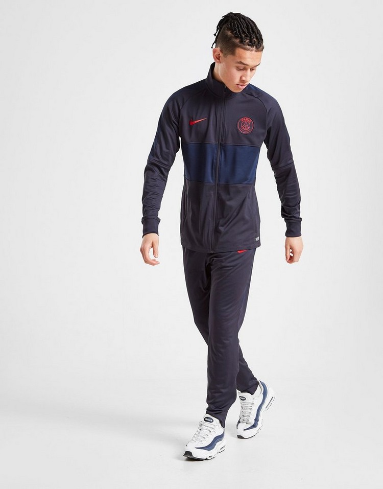 blue and black psg tracksuit