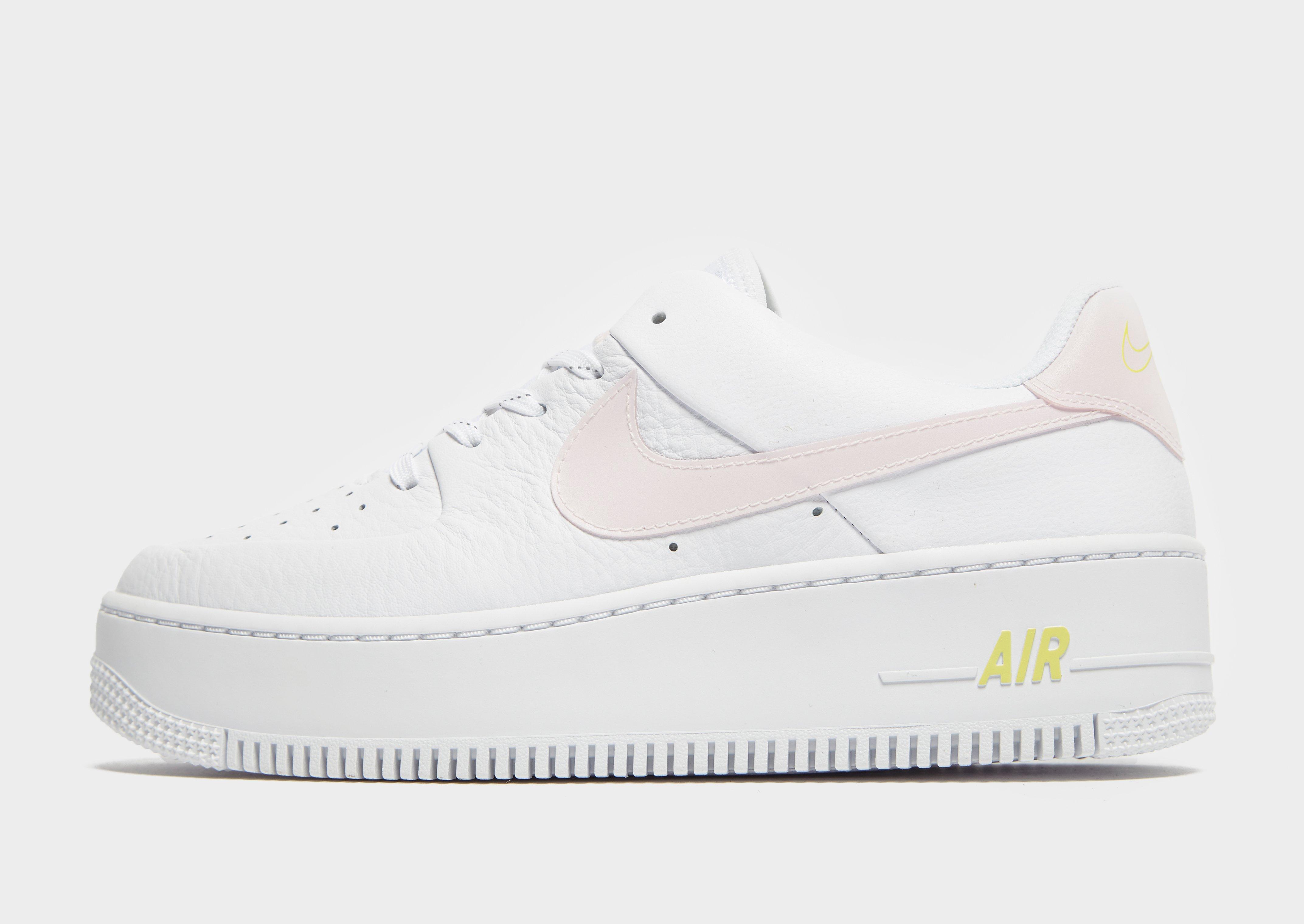 white air force with pink tick