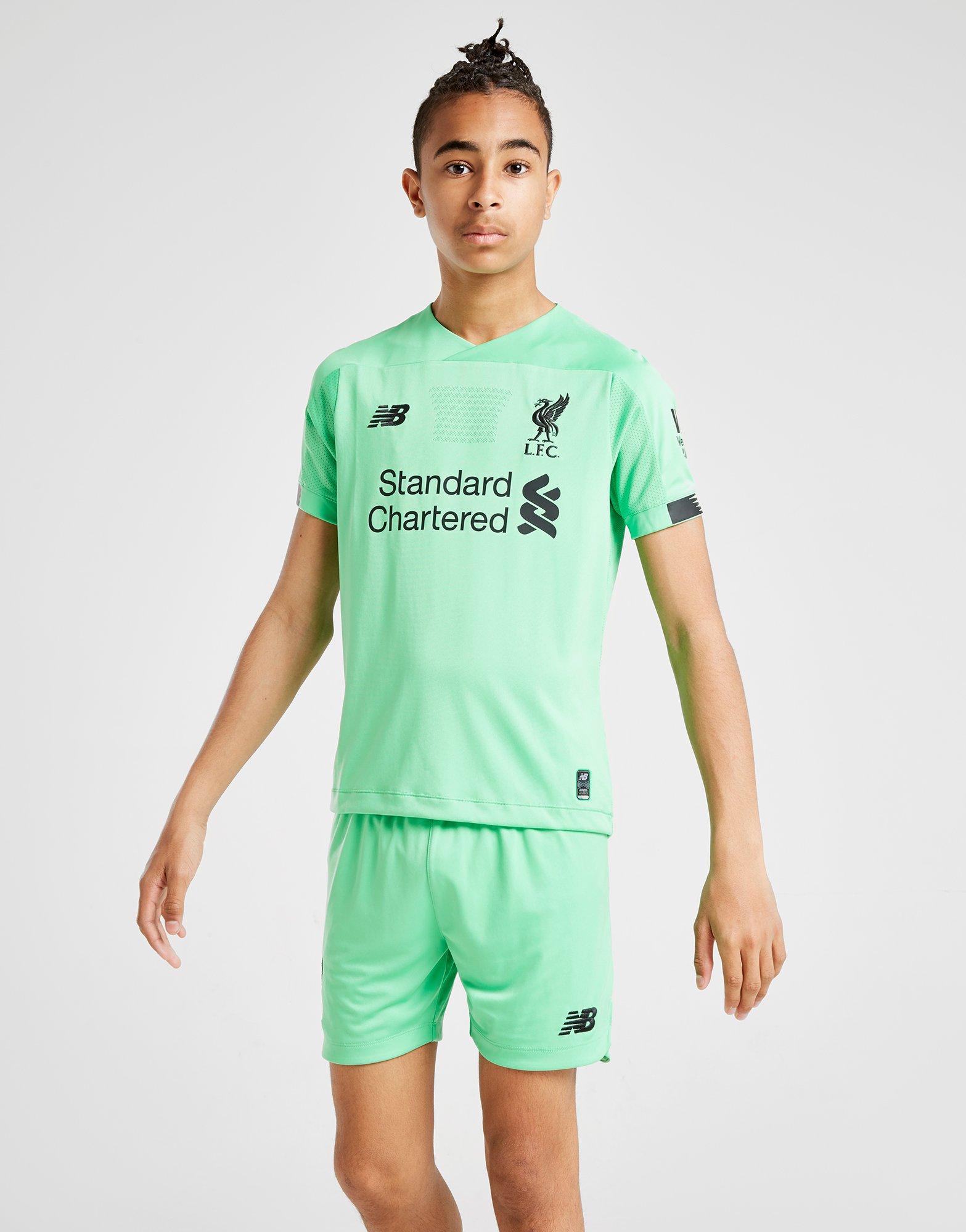 liverpool away goalkeeper kit junior