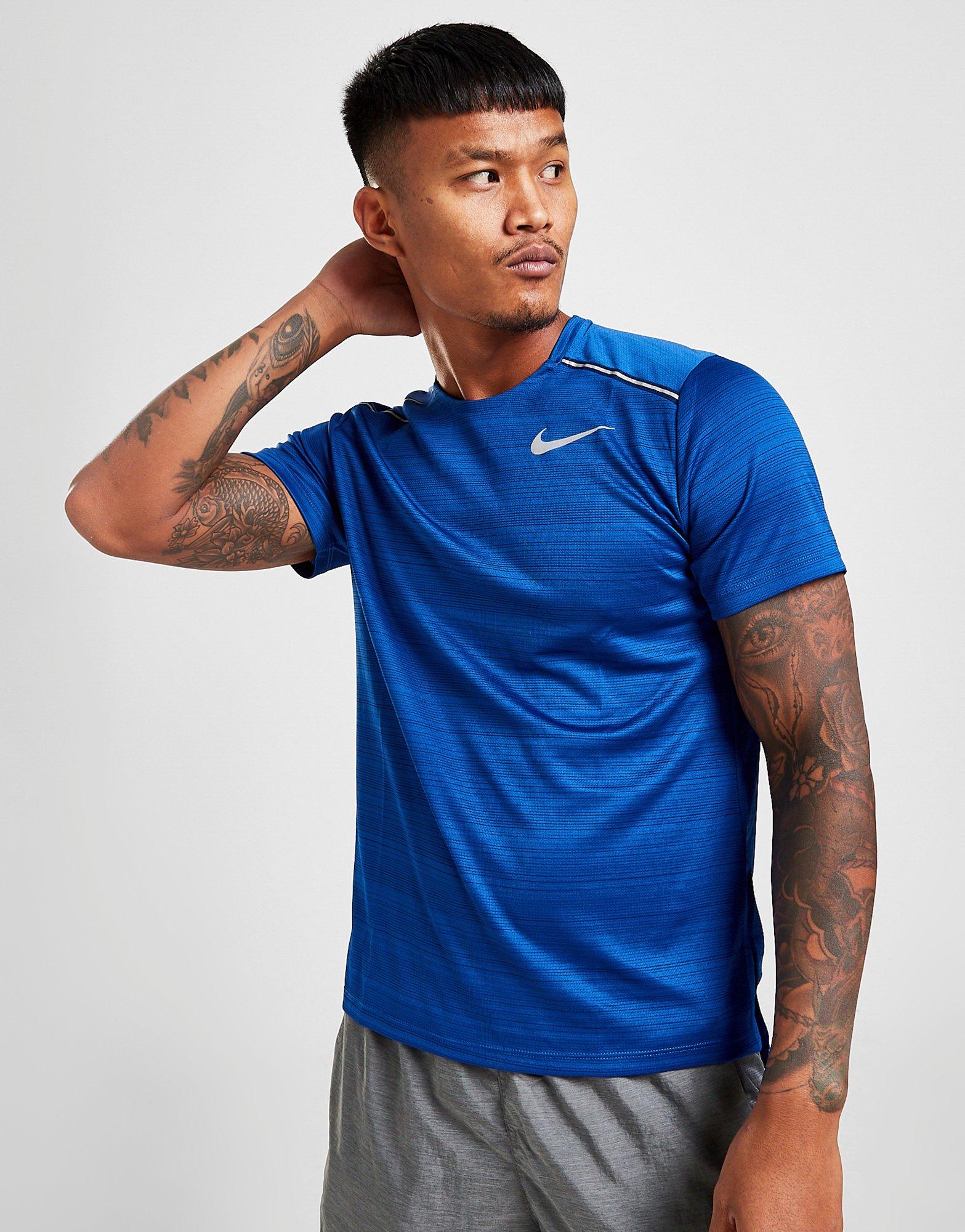 Blue Nike Miler Short Sleeve T-Shirt 