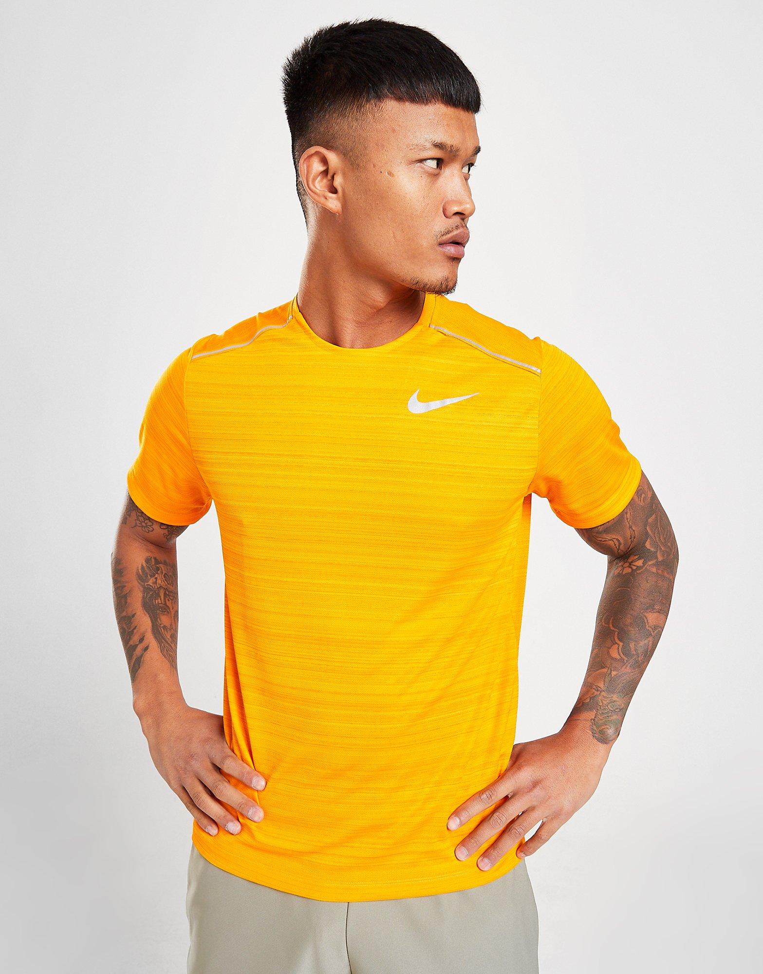Orange Nike Miler Dri-FIT Short Sleeve 