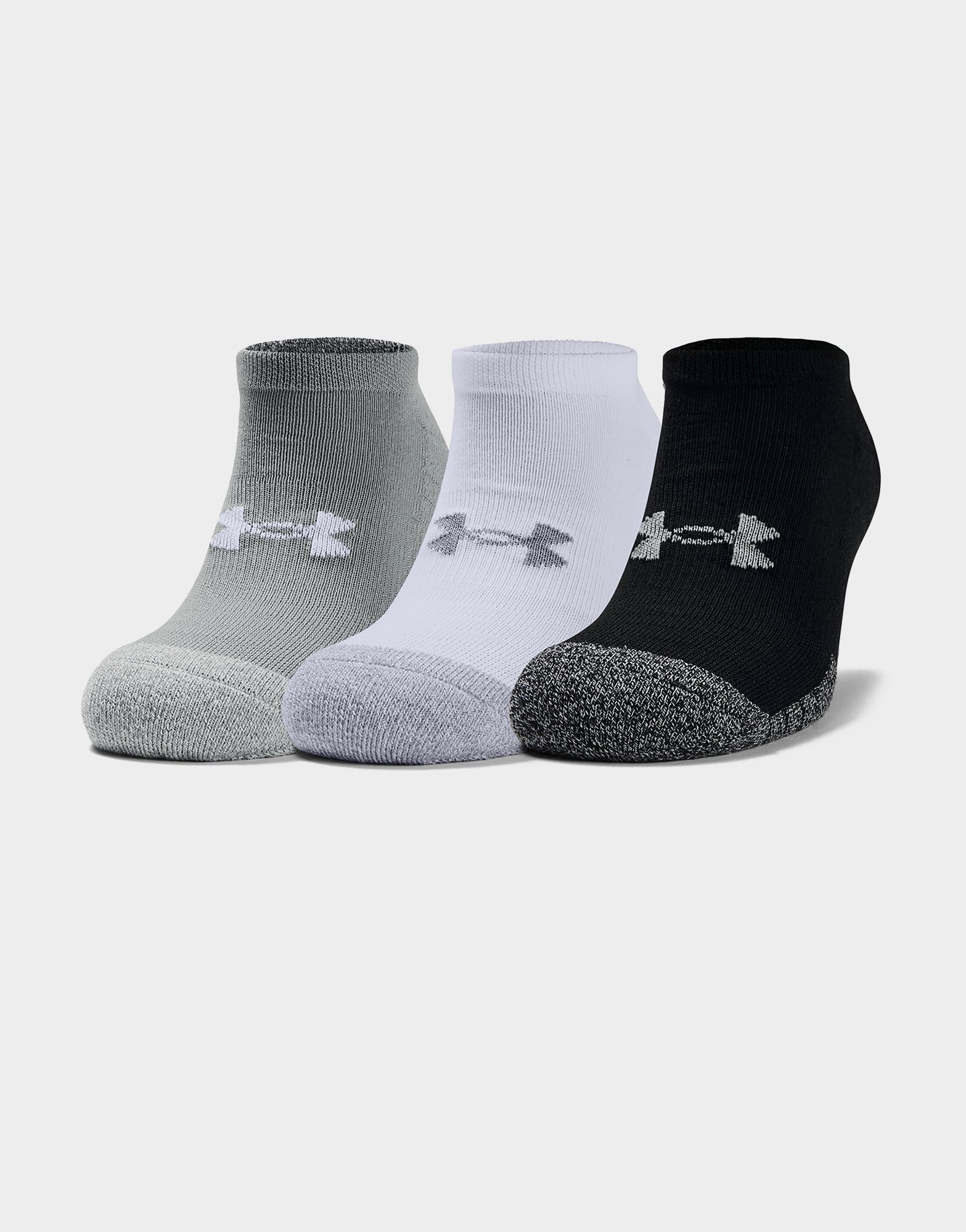 Grey Under Armour 3 Pack HeatGear Tech No Show Socks | JD Sports