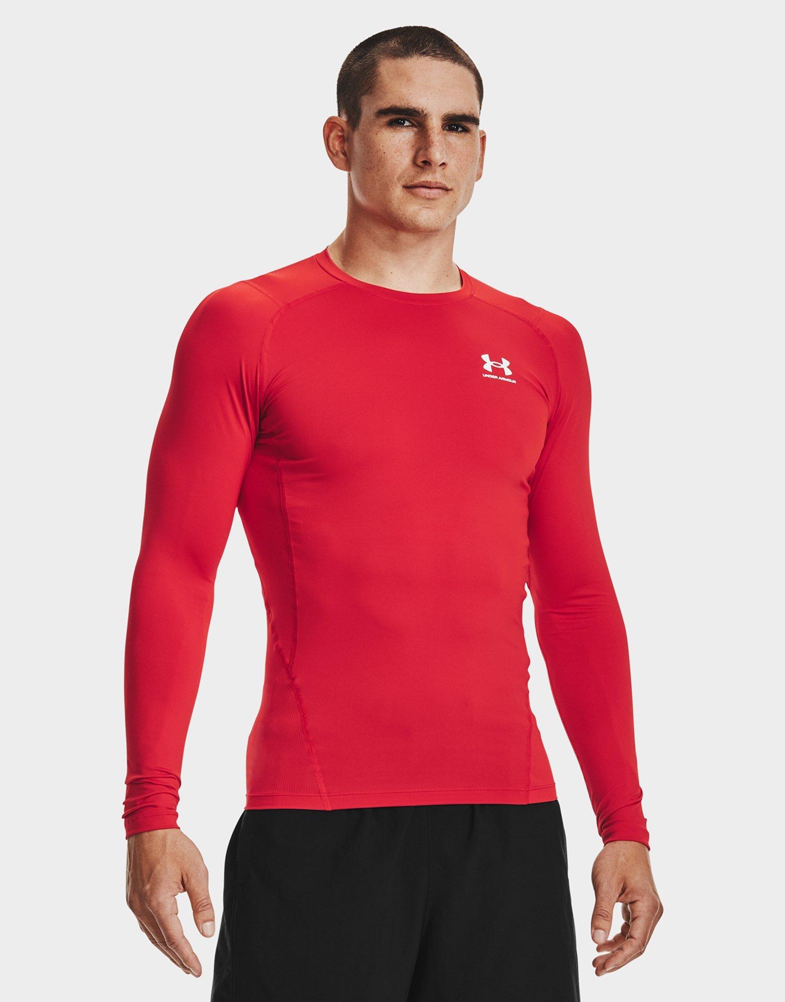Red Under Armour HeatGear Long Sleeve Top | JD Sports UK