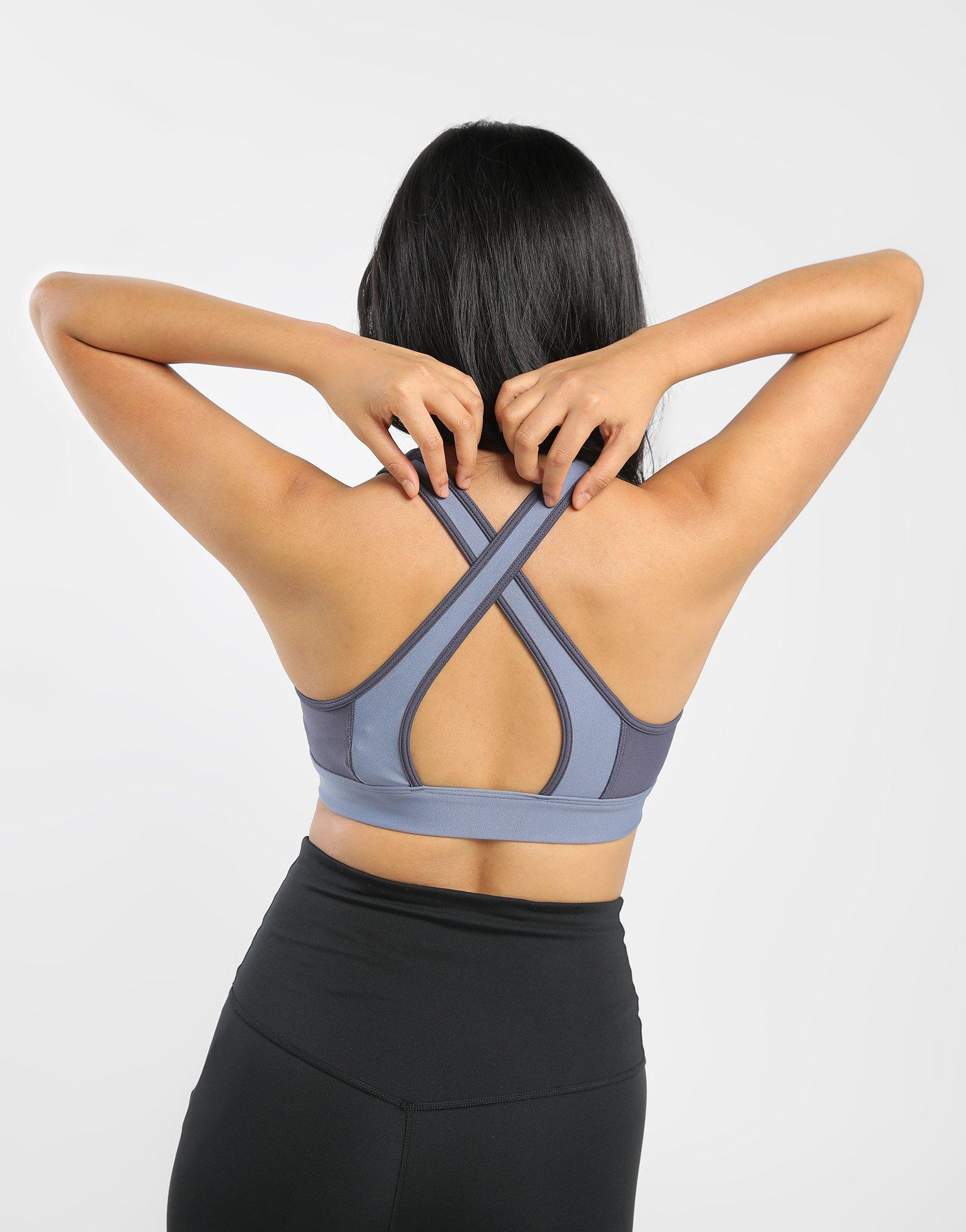 Blue Under Armour Crossback Mid Harness Sports Bra