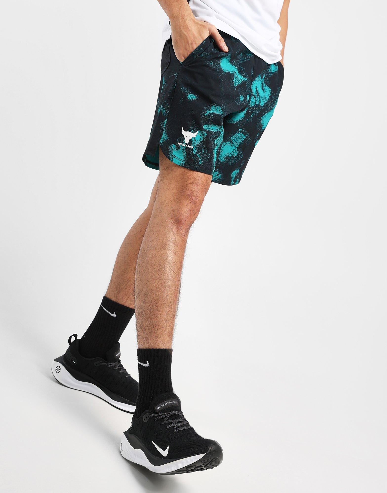 Shorts Under Armour Project Rock Printed Woven Short Coastal Teal
