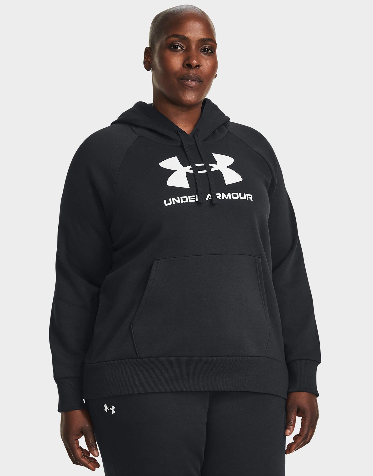 Black Under Armour Fleece Tops UA Rival Fleece Logo Hoodie