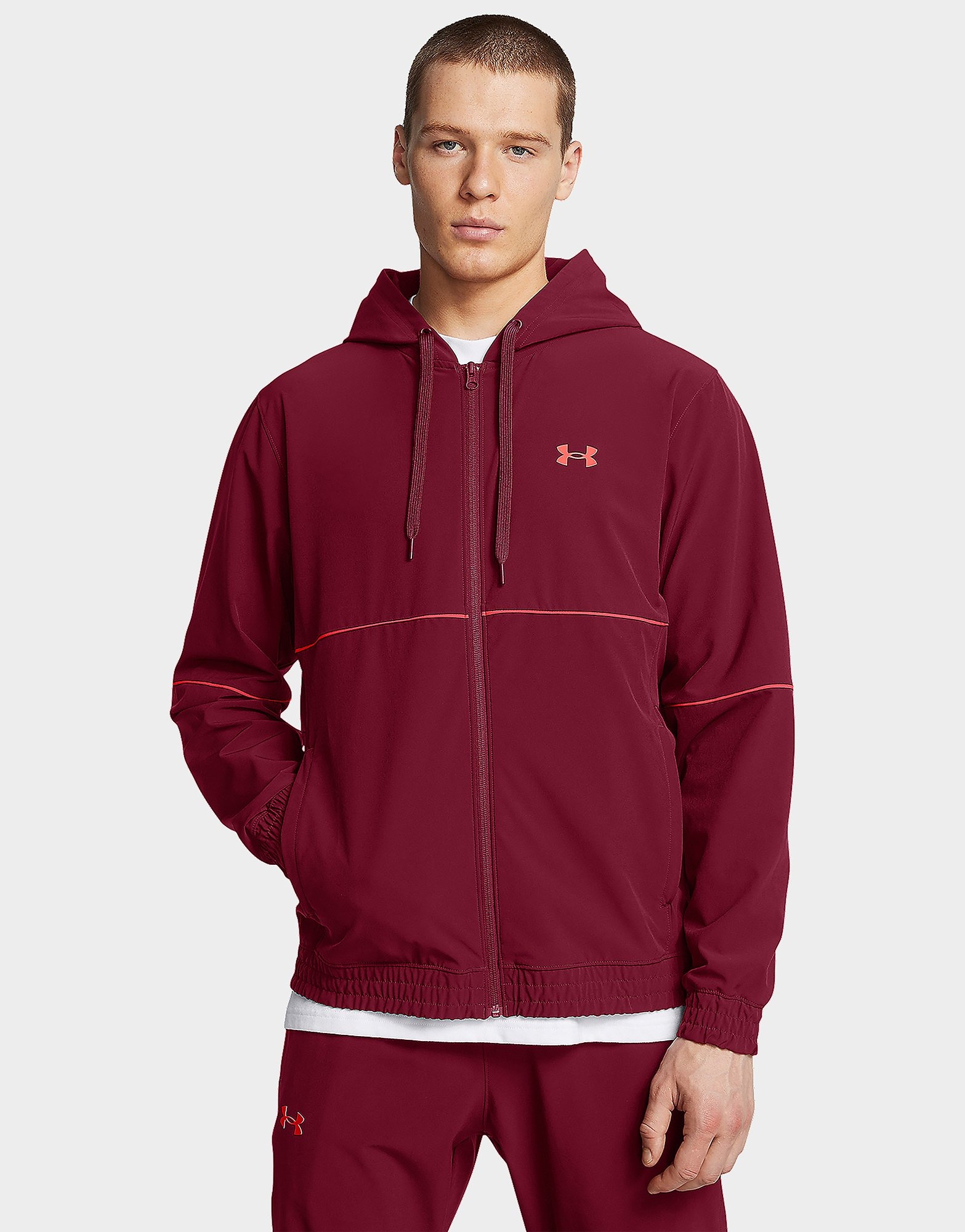 Red under armour jacket shop