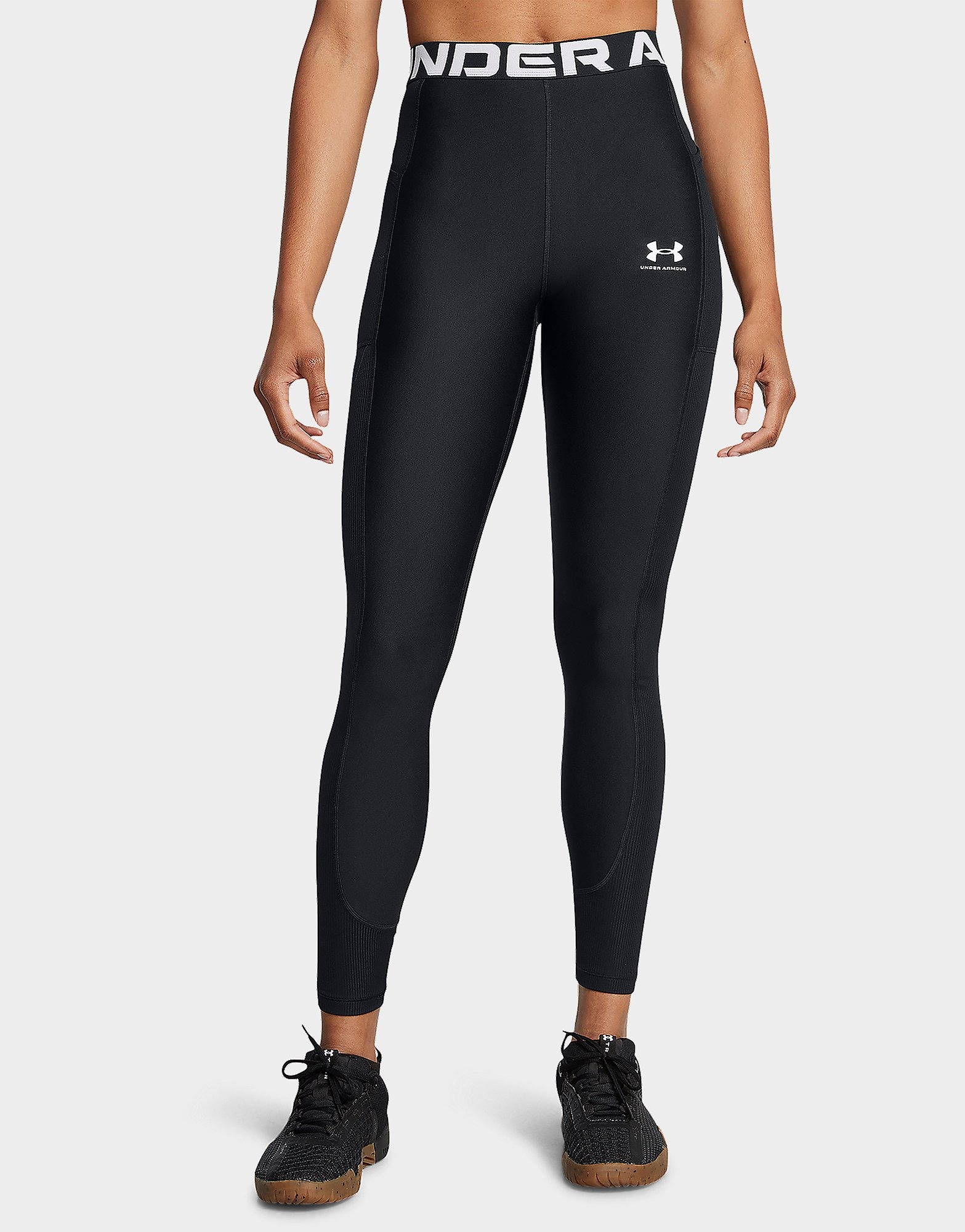 Black Under Armour Leggings HeatGear Rib Legging JD Sports UK