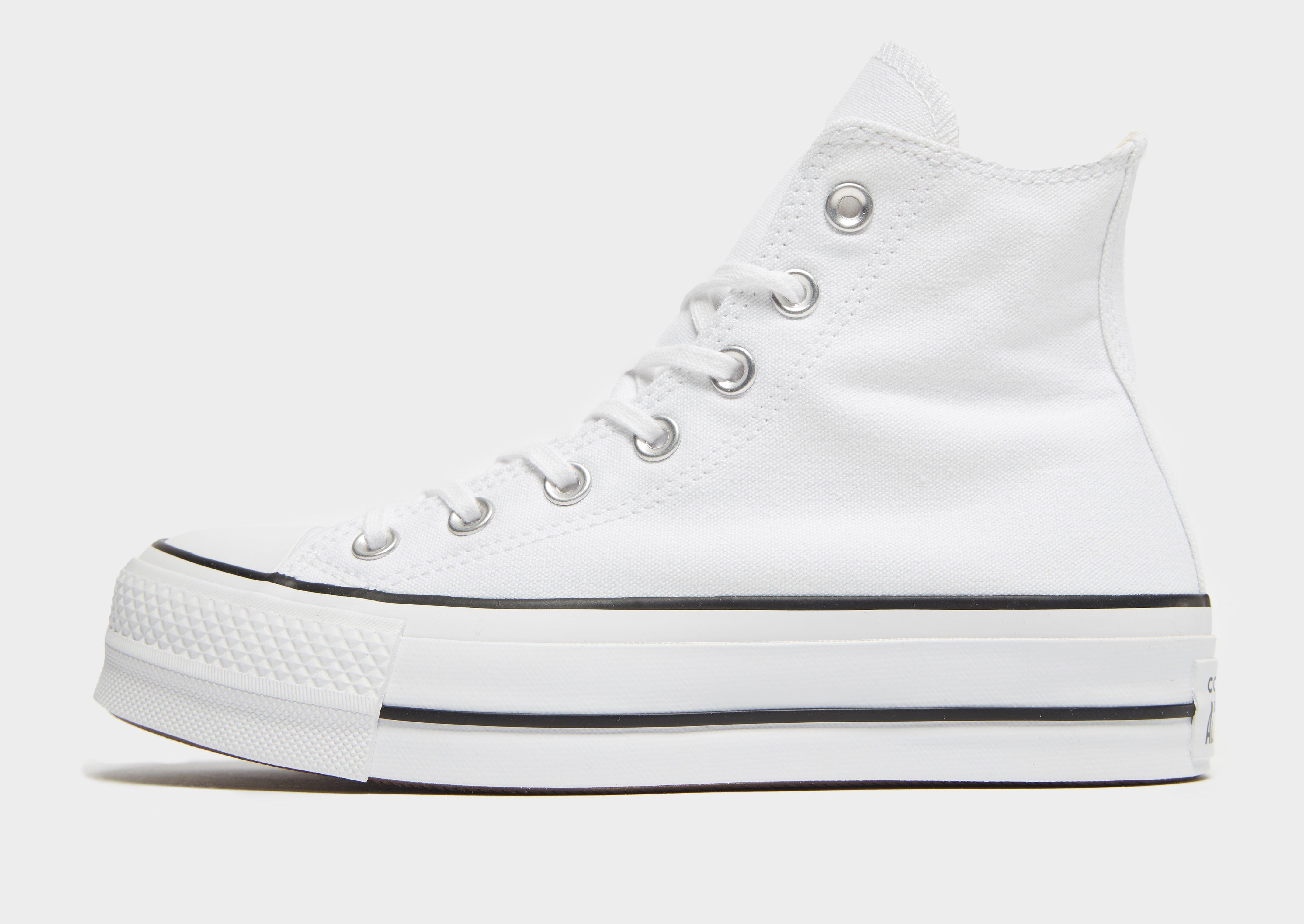 all white converse platform