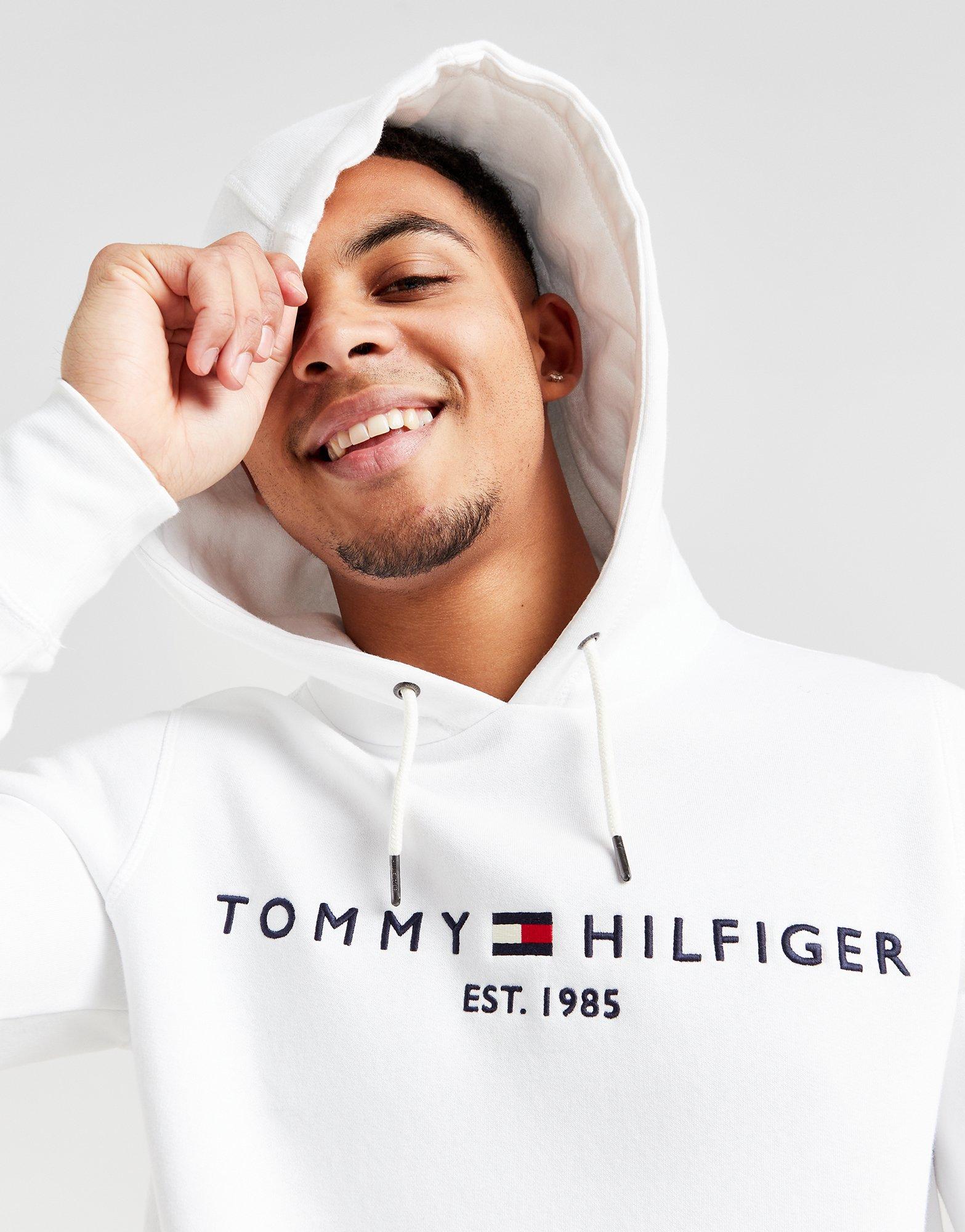 Tommy Hilfiger Sweat à Capuche Logo Homme Blanc- JD Sports France