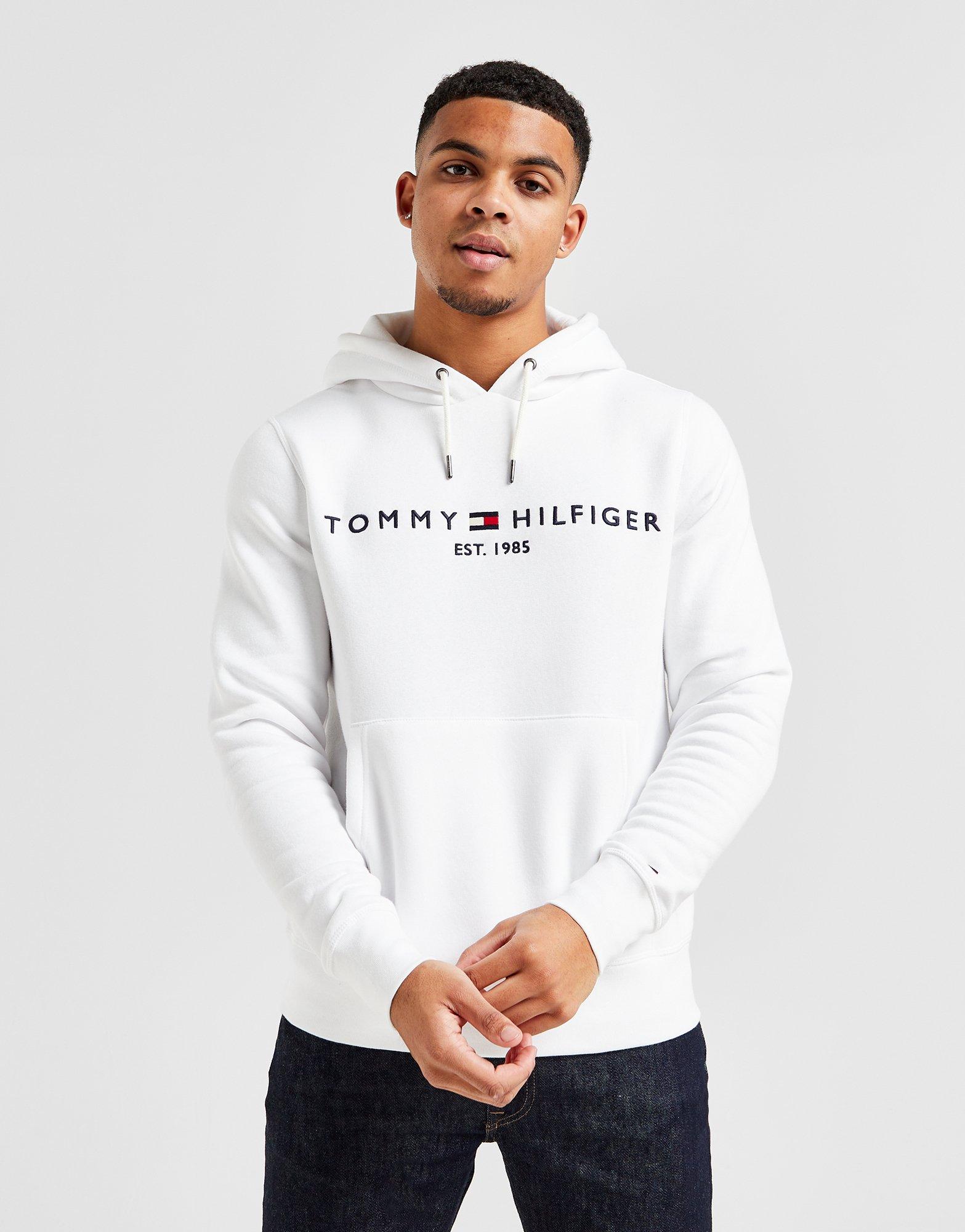 Tommy Hilfiger Sweat à Capuche Logo Homme Blanc- JD Sports France