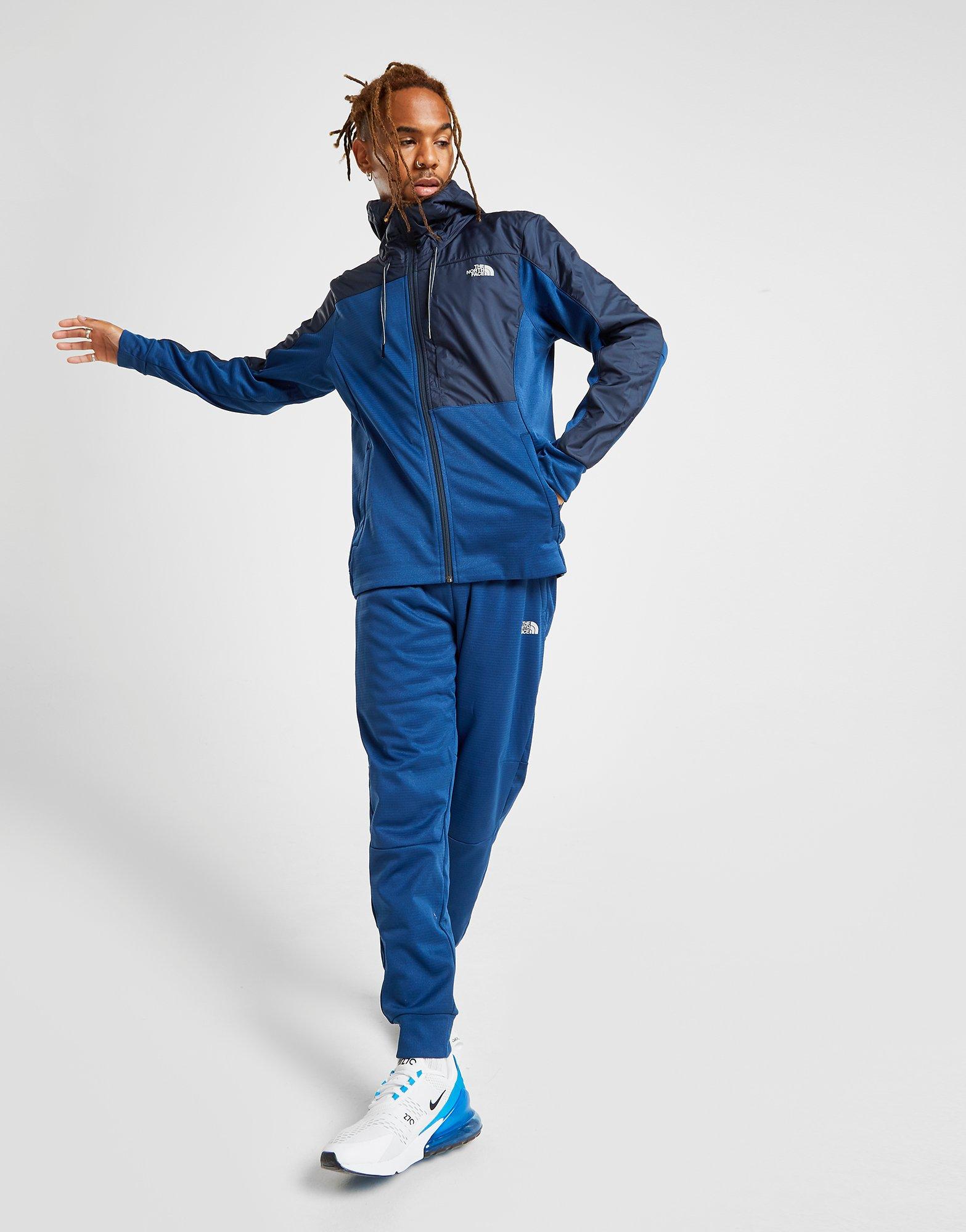 blue north face tracksuit