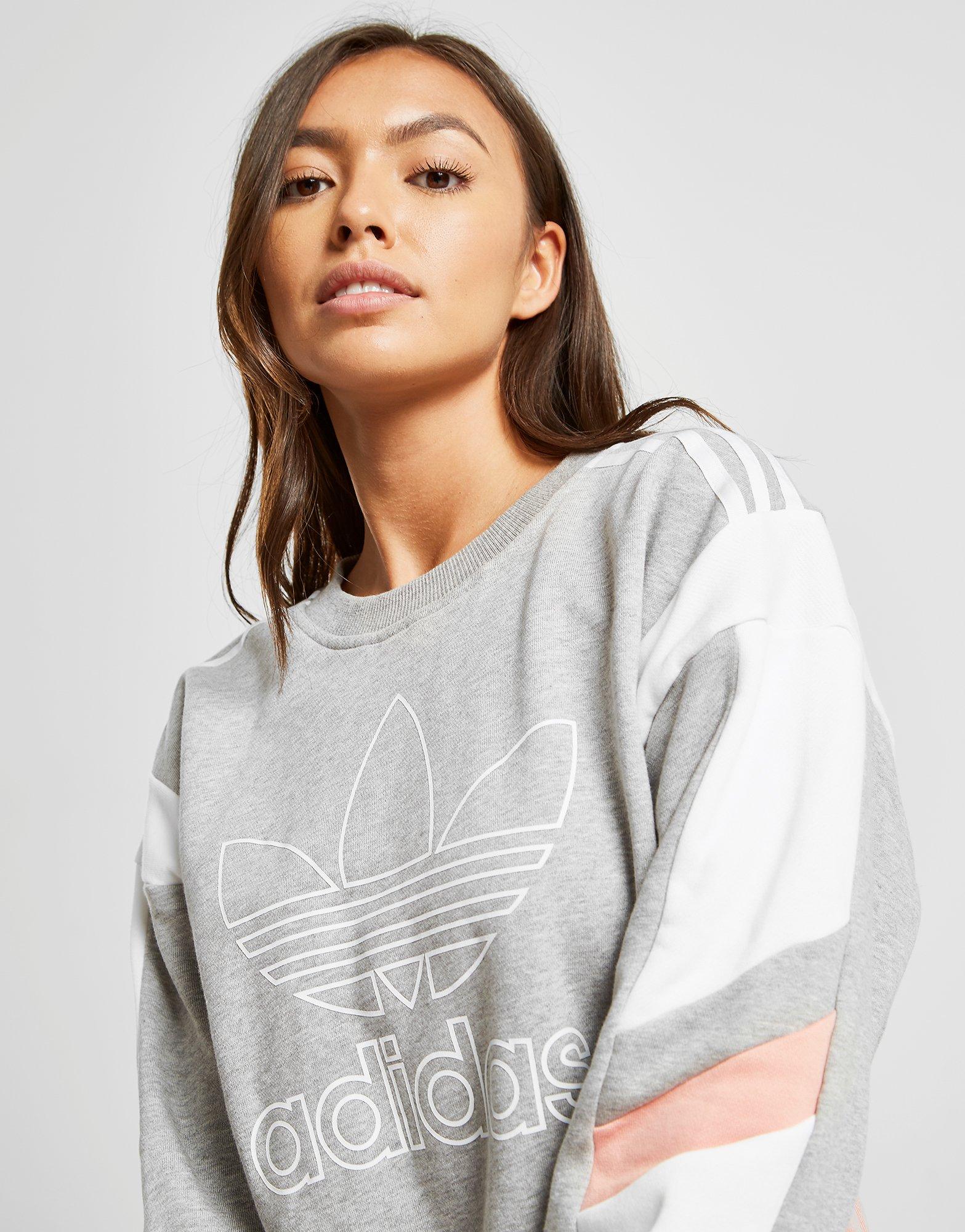 adidas originals colour block crew sweatshirt