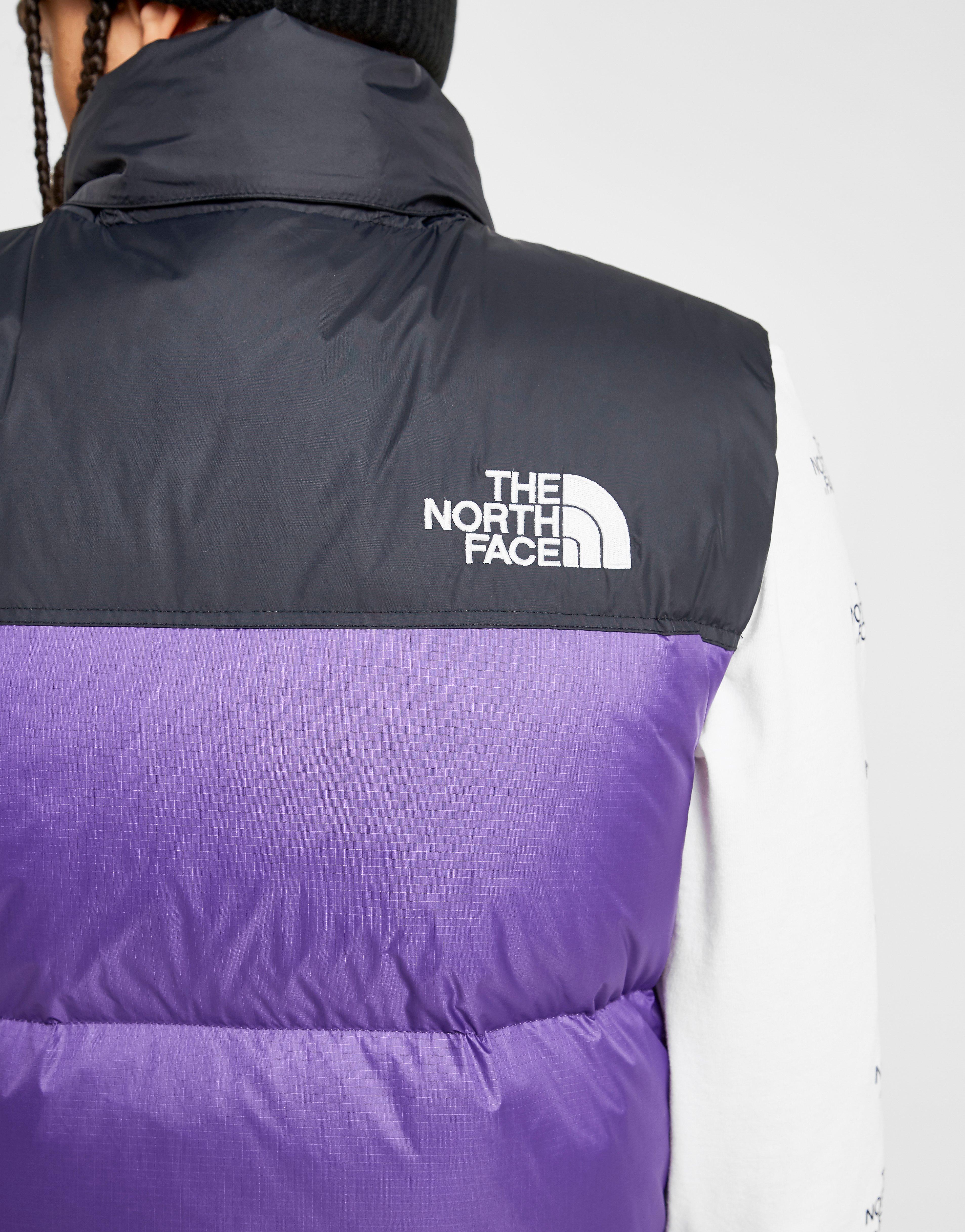 north face gilet purple