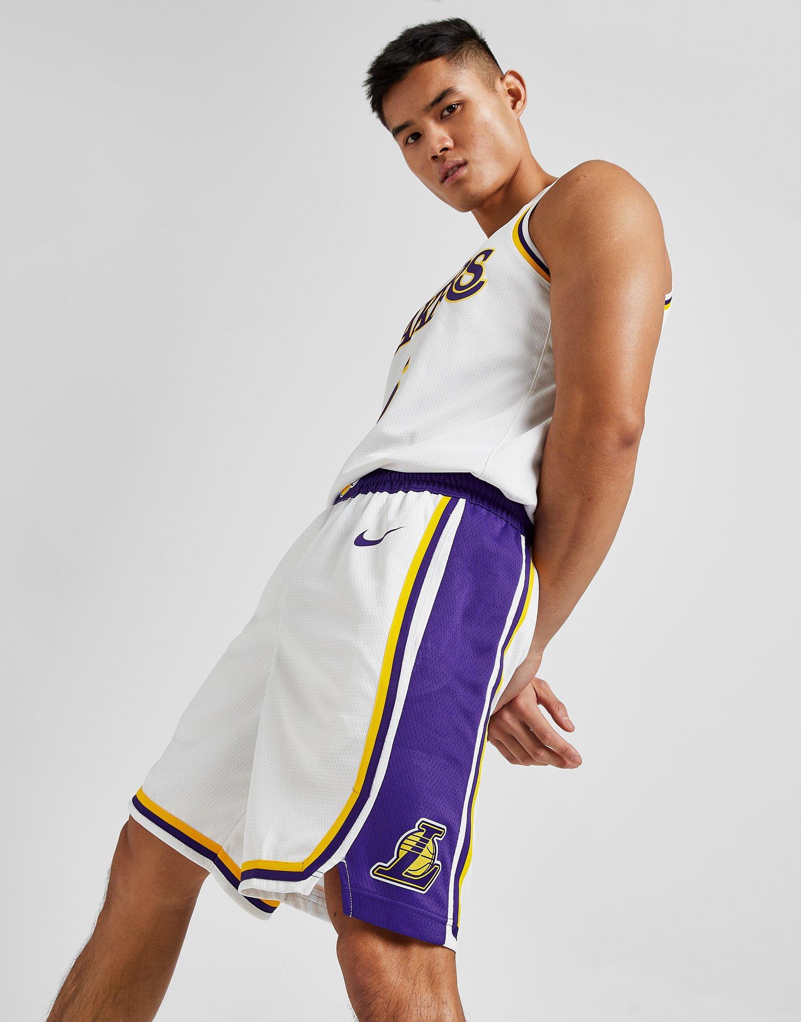 White Nike Los Angeles Lakers Association Edition Swingman Men's Nike NBA  Shorts - JD Sports