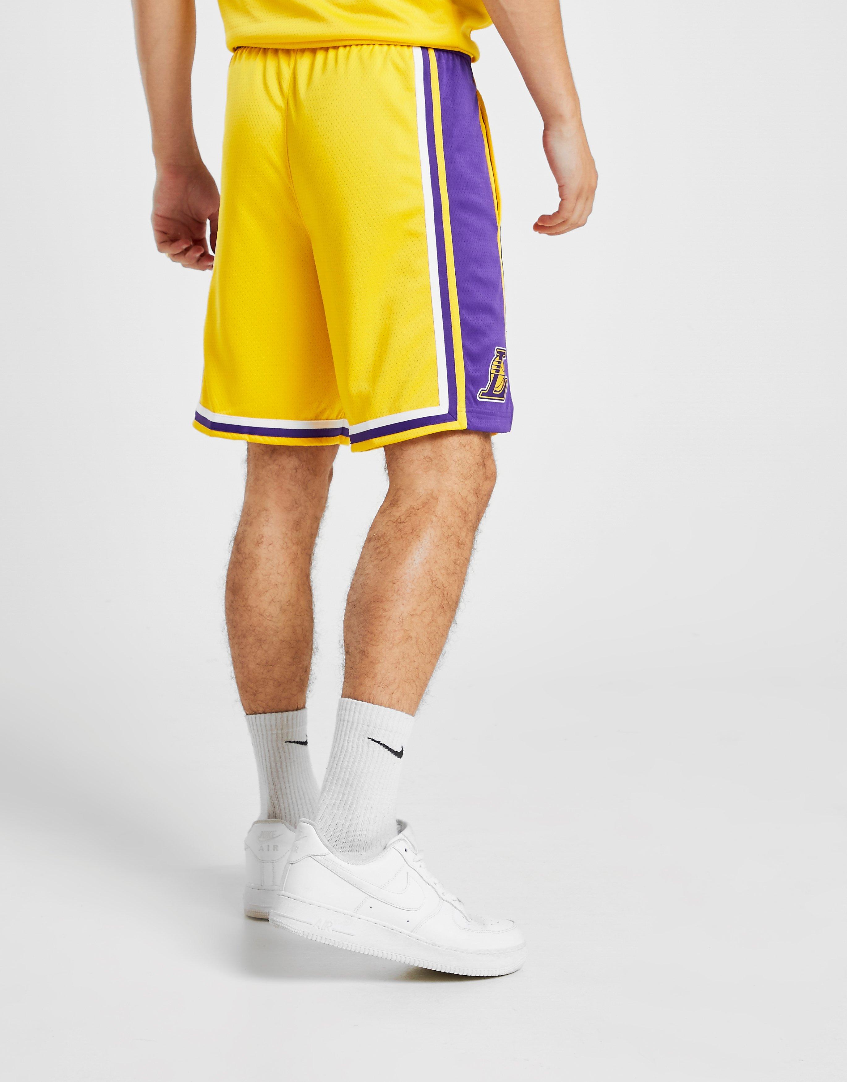 Nike Basketball NBA LA Lakers icon unisex shorts in amarillo yellow
