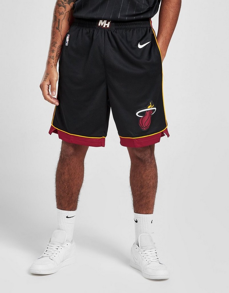 Black Nike Miami Heat Icon Edition Swingman Men's Nike NBA Shorts - JD ...