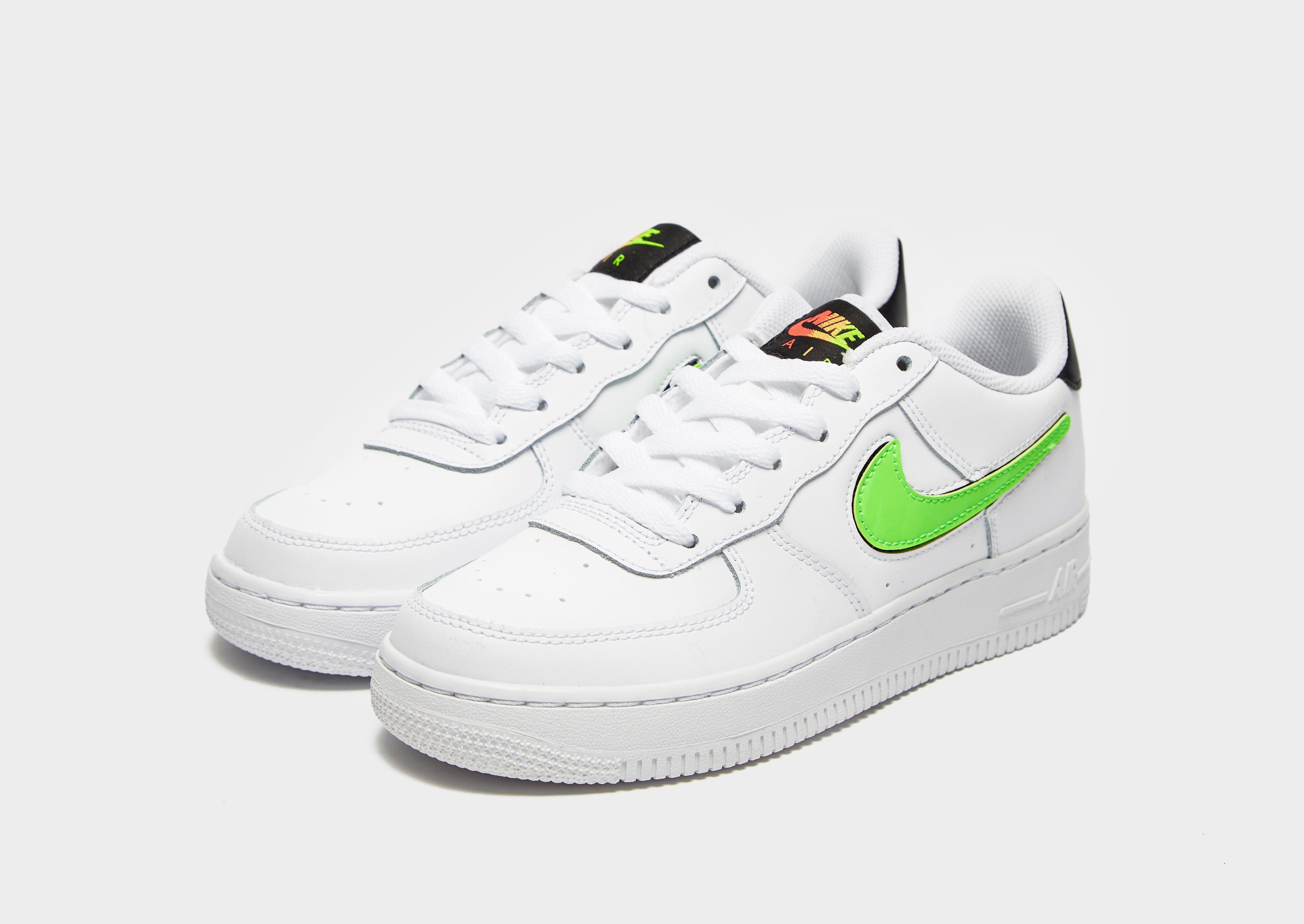 nike air force 1 white with green tick