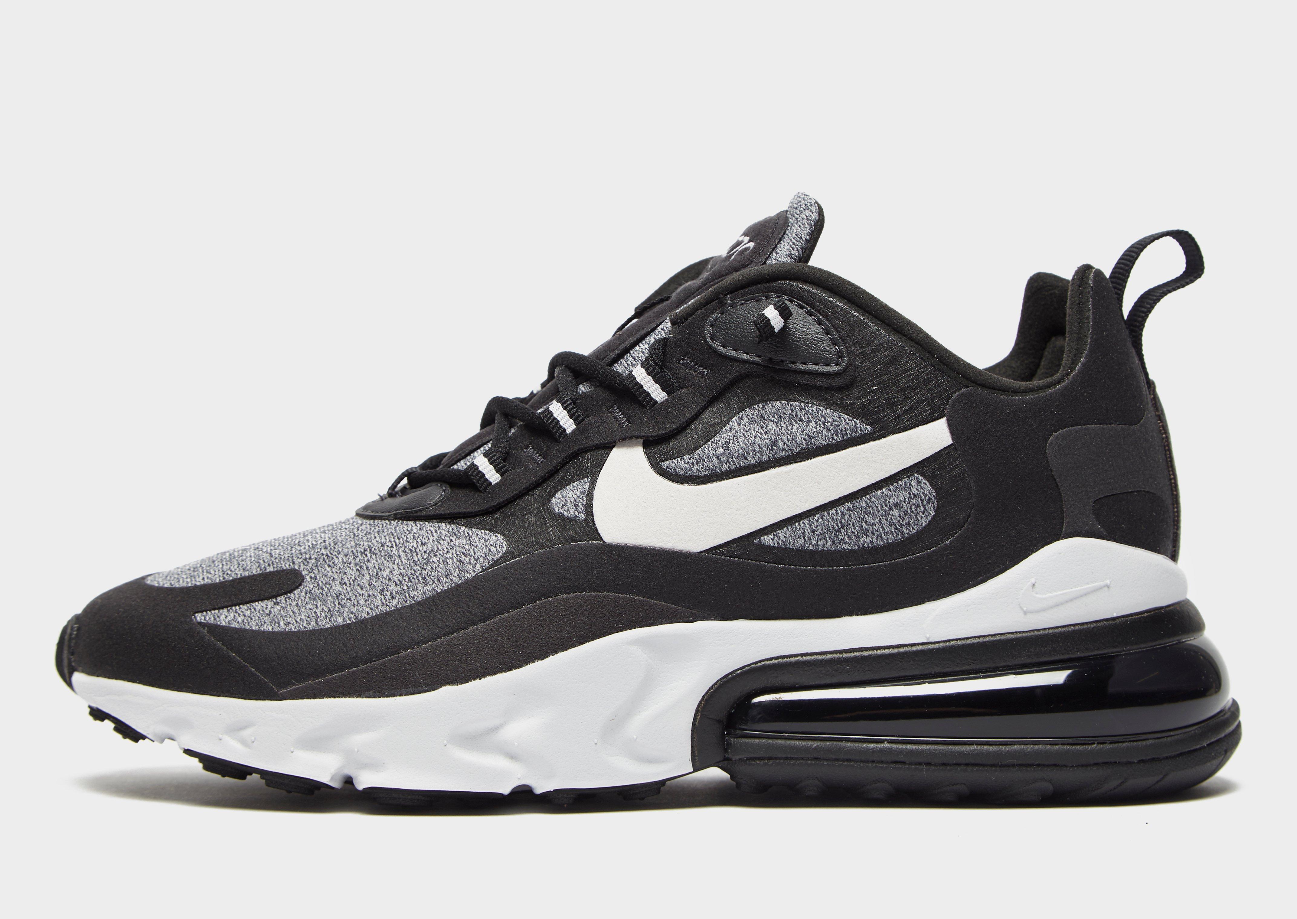 nike air max react 270 black and white