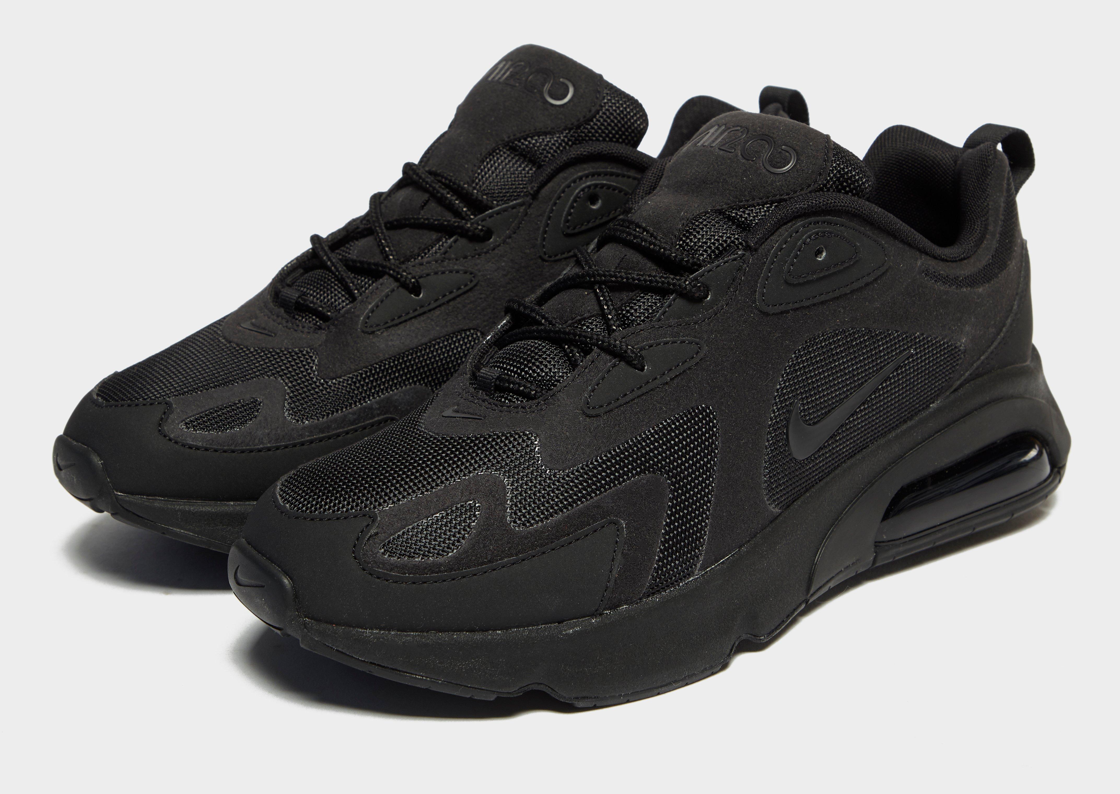 nike air max 200 trainers in triple black