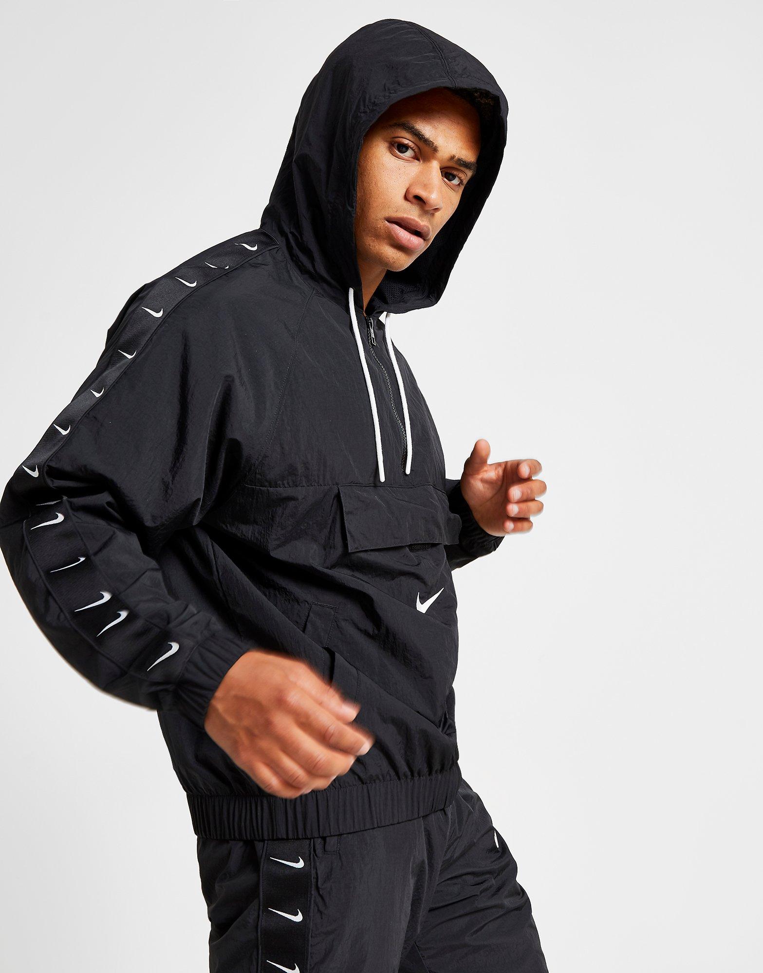 nike swoosh woven half zip jacket