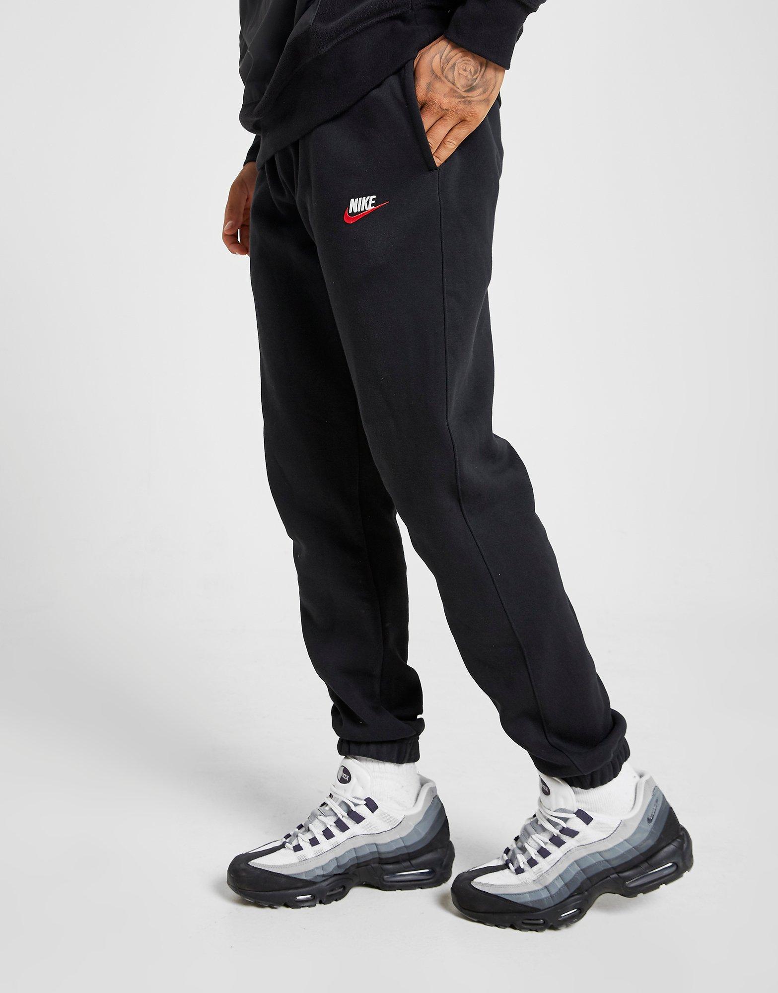 nike foundation cuffed fleece joggers red tick