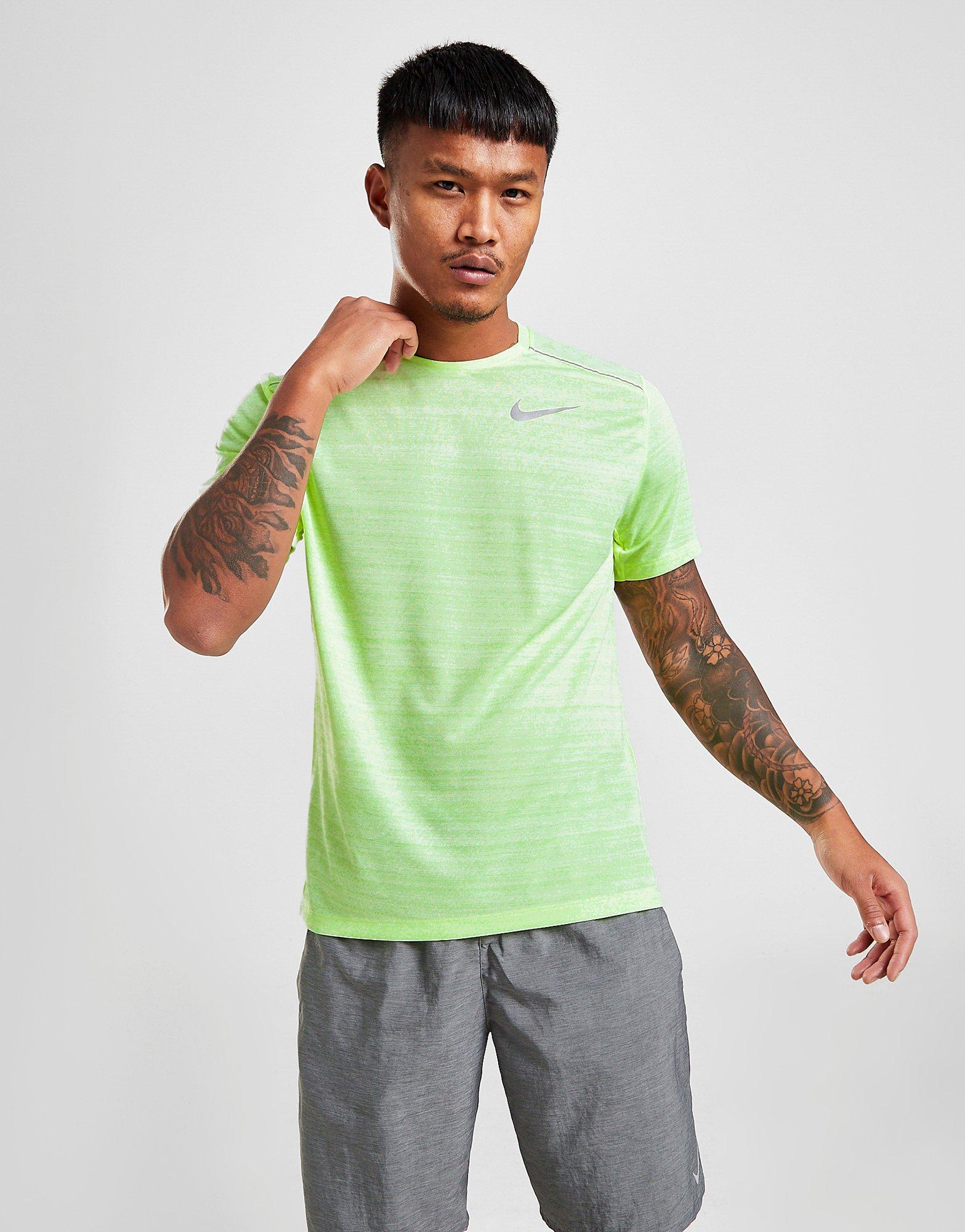 Yellow Nike Miler Short Sleeve T-Shirt 