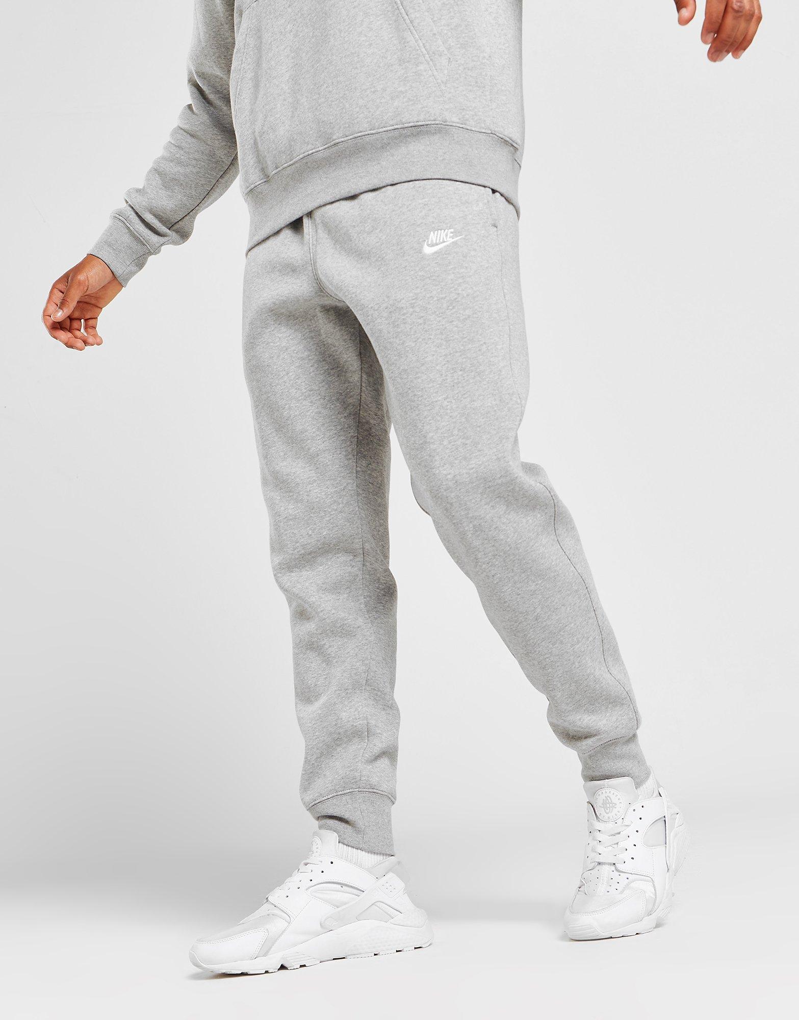 nike cuffed club joggers grey