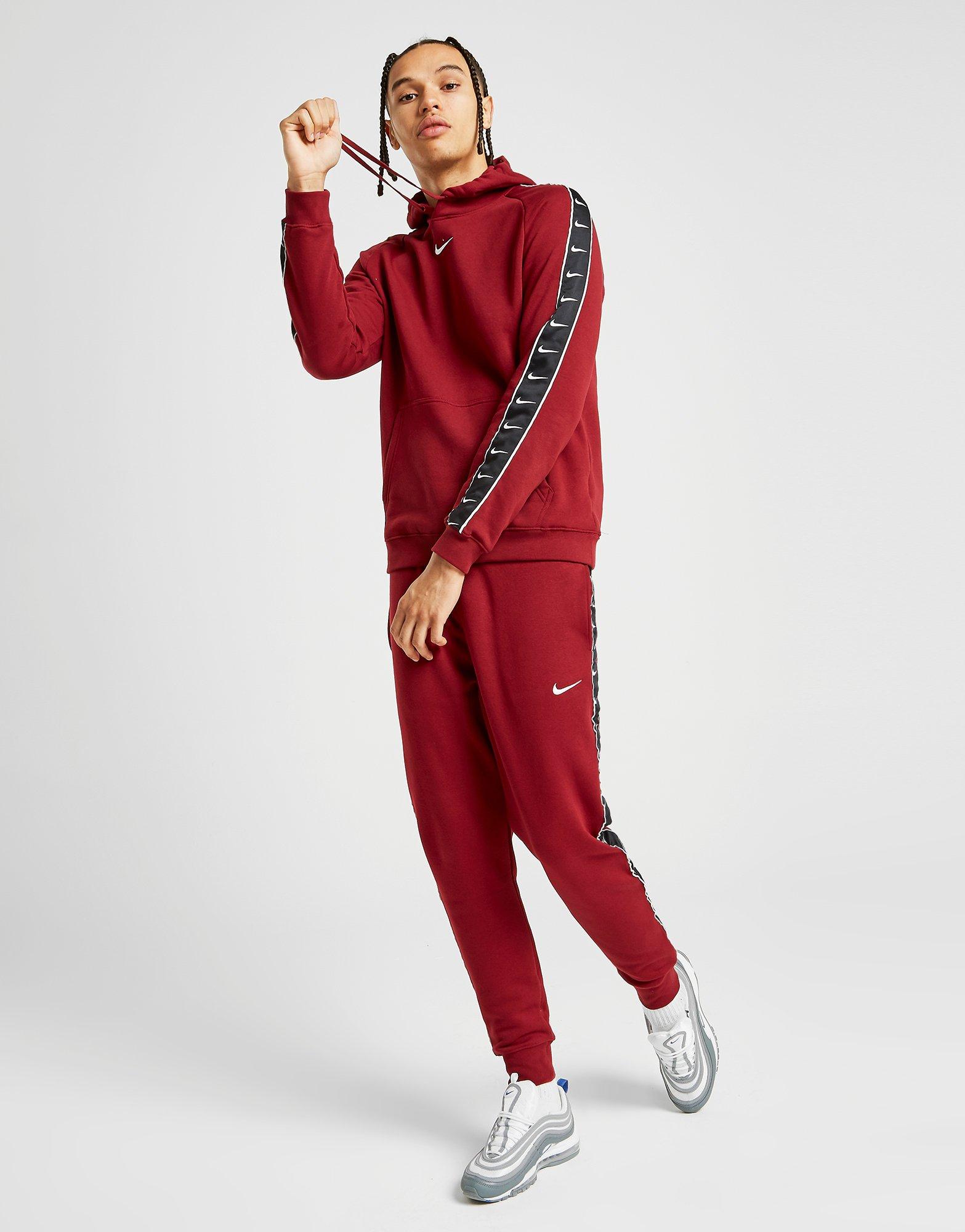 red nike tape tracksuit