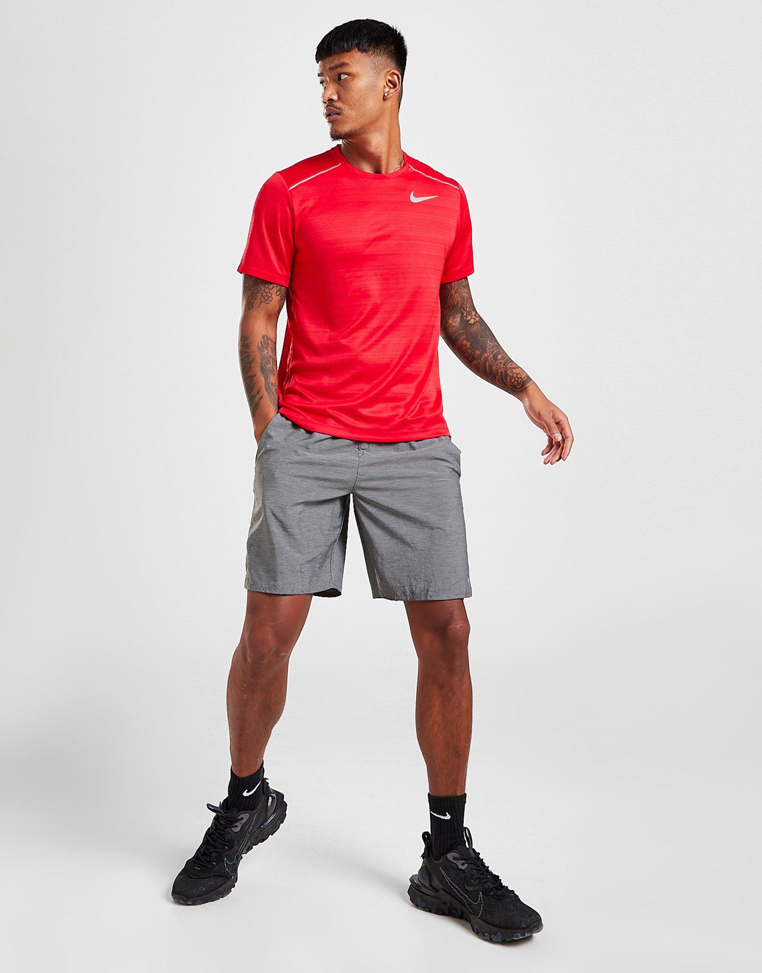 Red Nike Miler Short Sleeve T-Shirt 