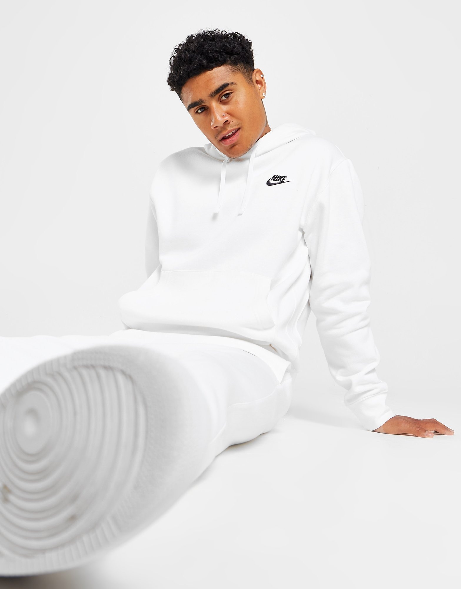 White Nike Sportswear Club Fleece Pullover Hoodie | JD Sports UK