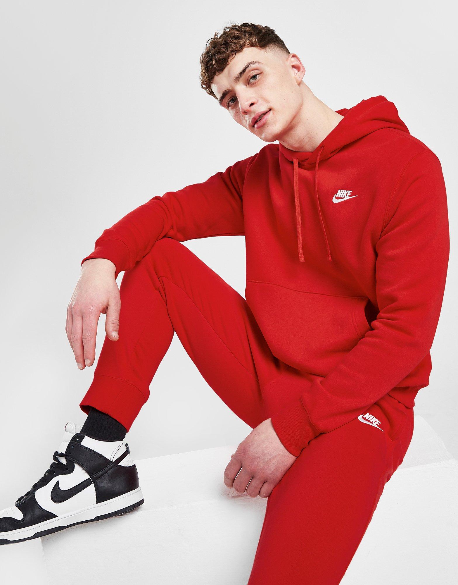 nike foundation overhead hoodie red