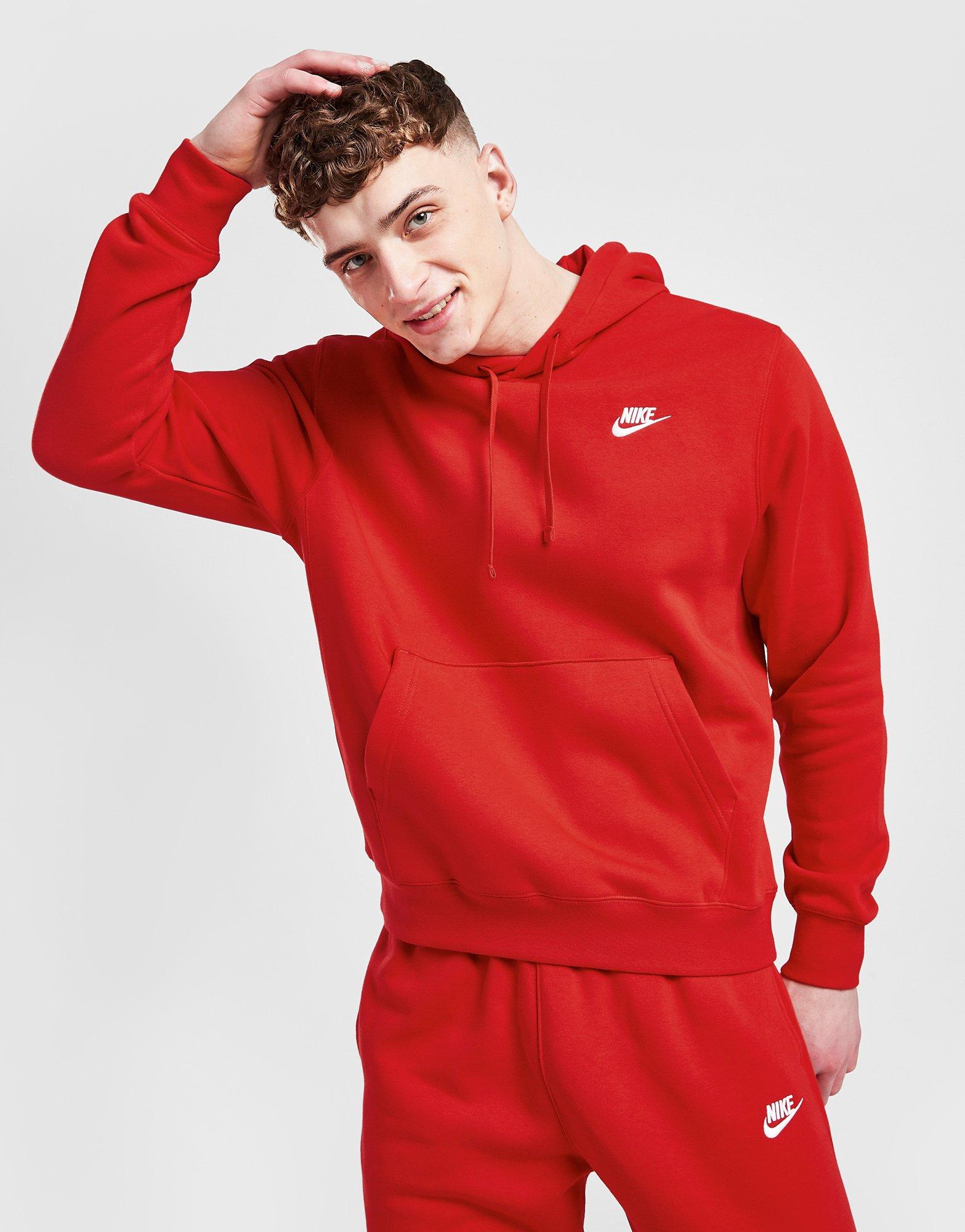 nike foundation overhead hoodie red